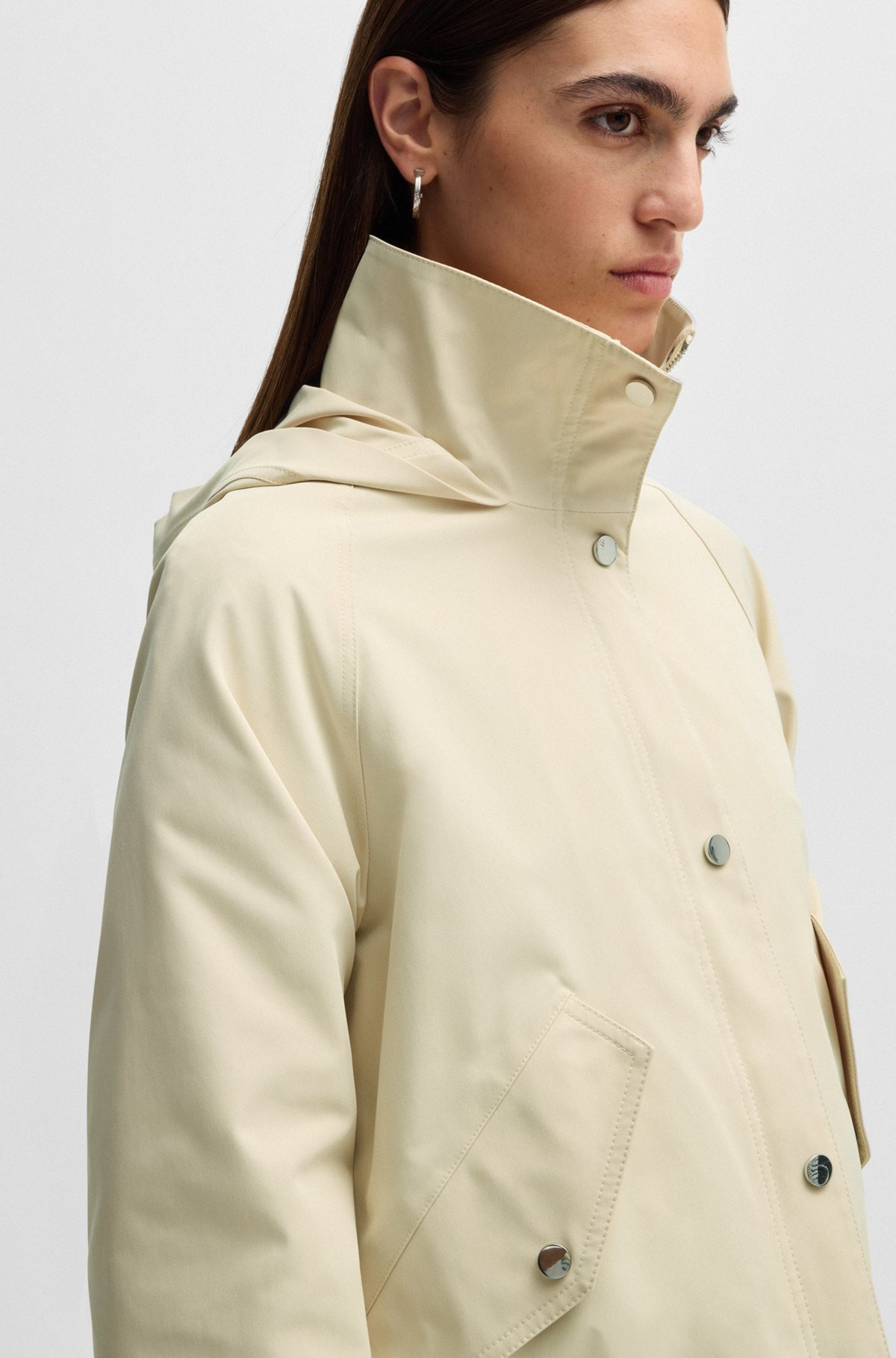 HOODED PARKA JACKET IN WATER-REPELLENT FABRIC - 6