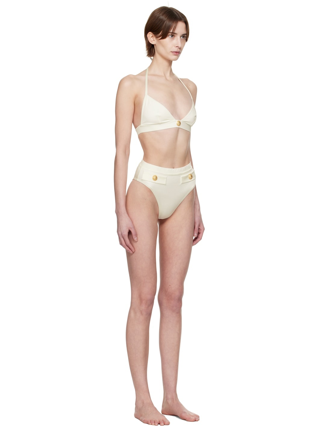 Off-White Button Triangle Bikini - 2