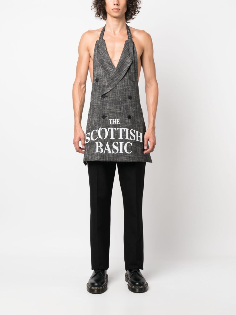 detachable-apron double-breasted blazer - 6