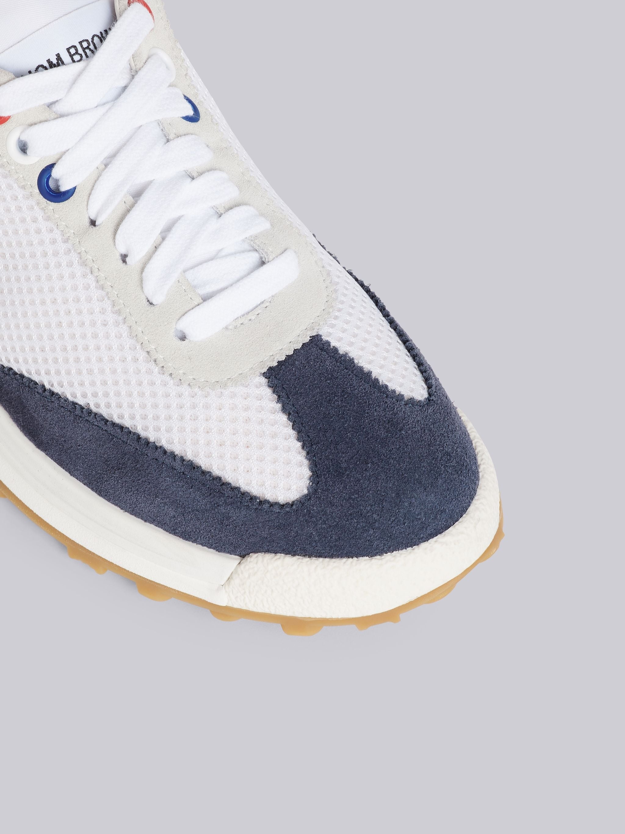 White Fine Kid Suede Tech Runner - 2