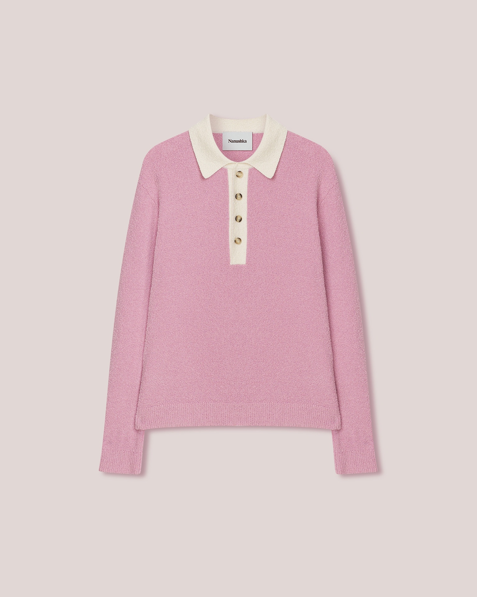 DANTE - Terry-knit contrast knit - Pink/Creme - 1