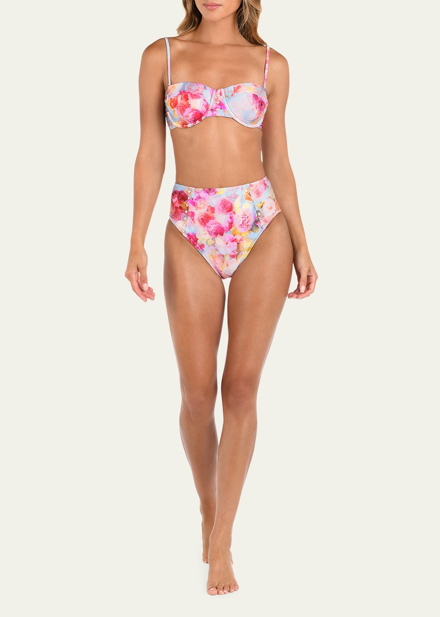 Vanessa Soft Cloud Floral High-Waist Bikini Bottoms - 2