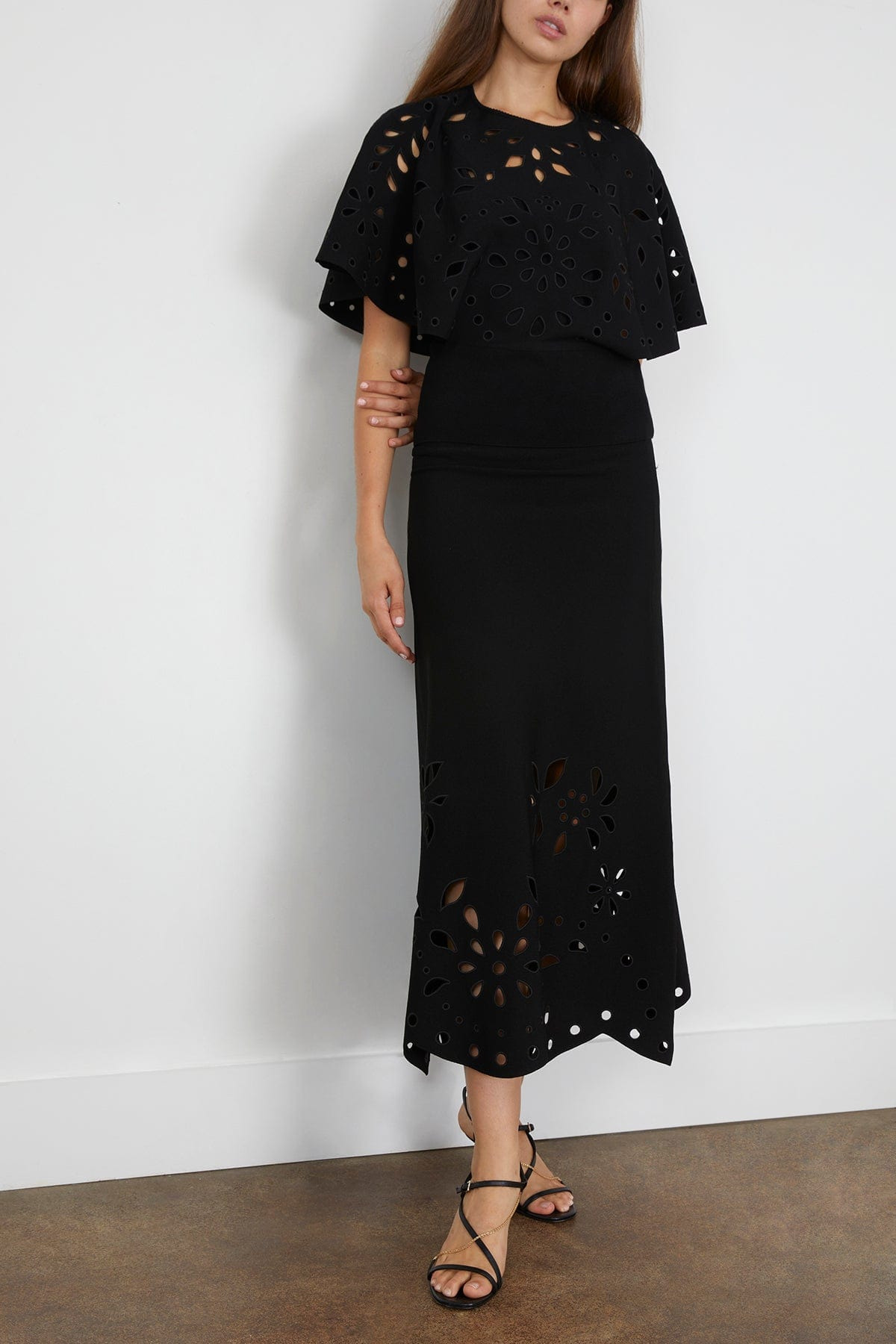 Grace Knit Midi Skirt in Noir - 2