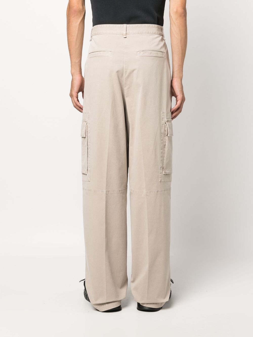 logo-patch wide-leg trousers - 4