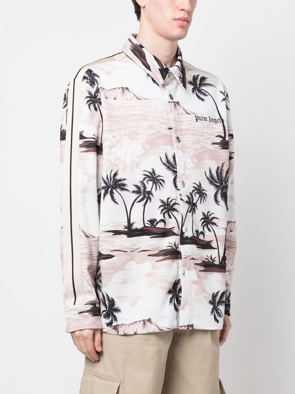palm-print long-sleeved shirt - 3