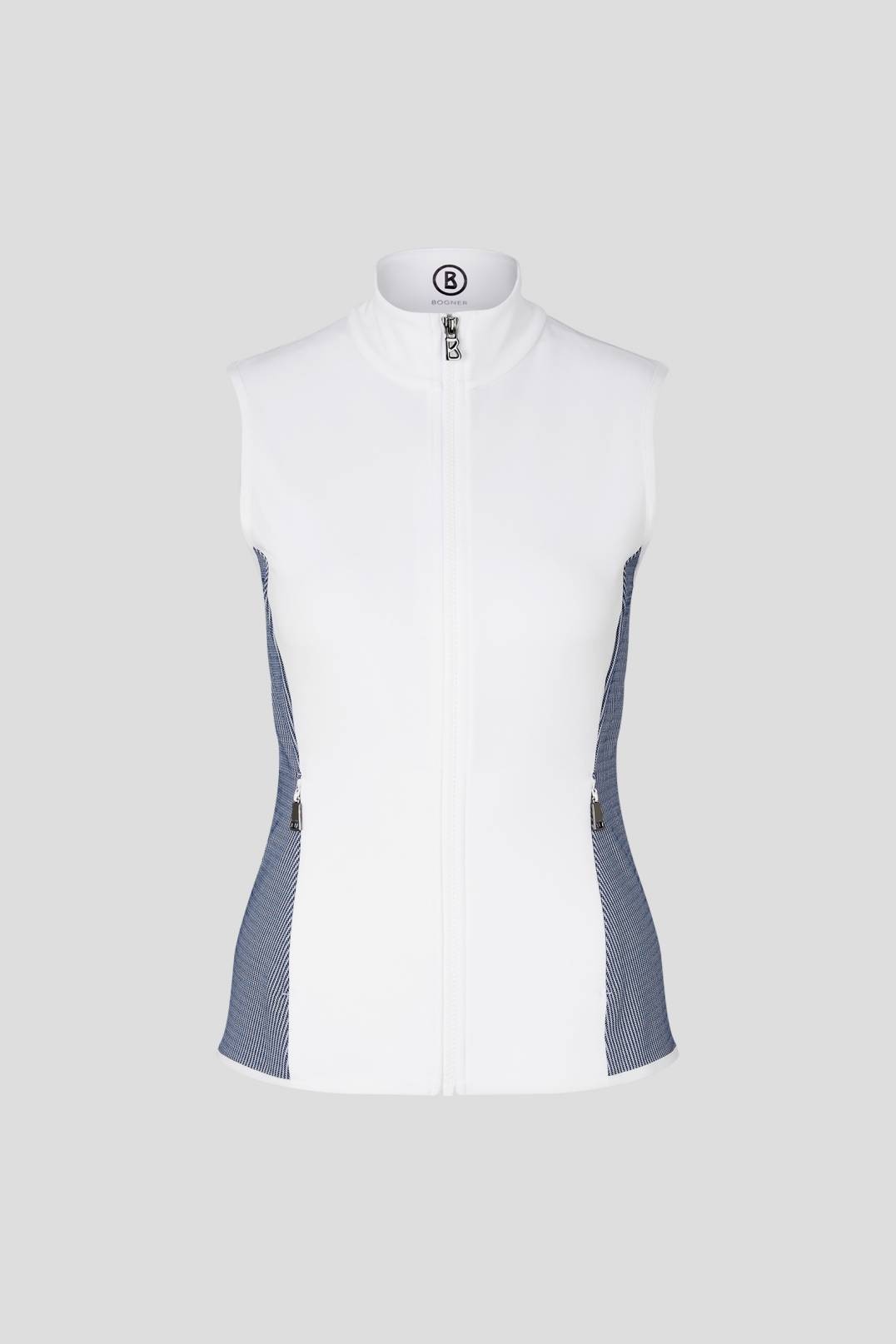 WANYA FUNCTIONAL WAISTCOAT IN WHITE/NAVY BLUE - 1