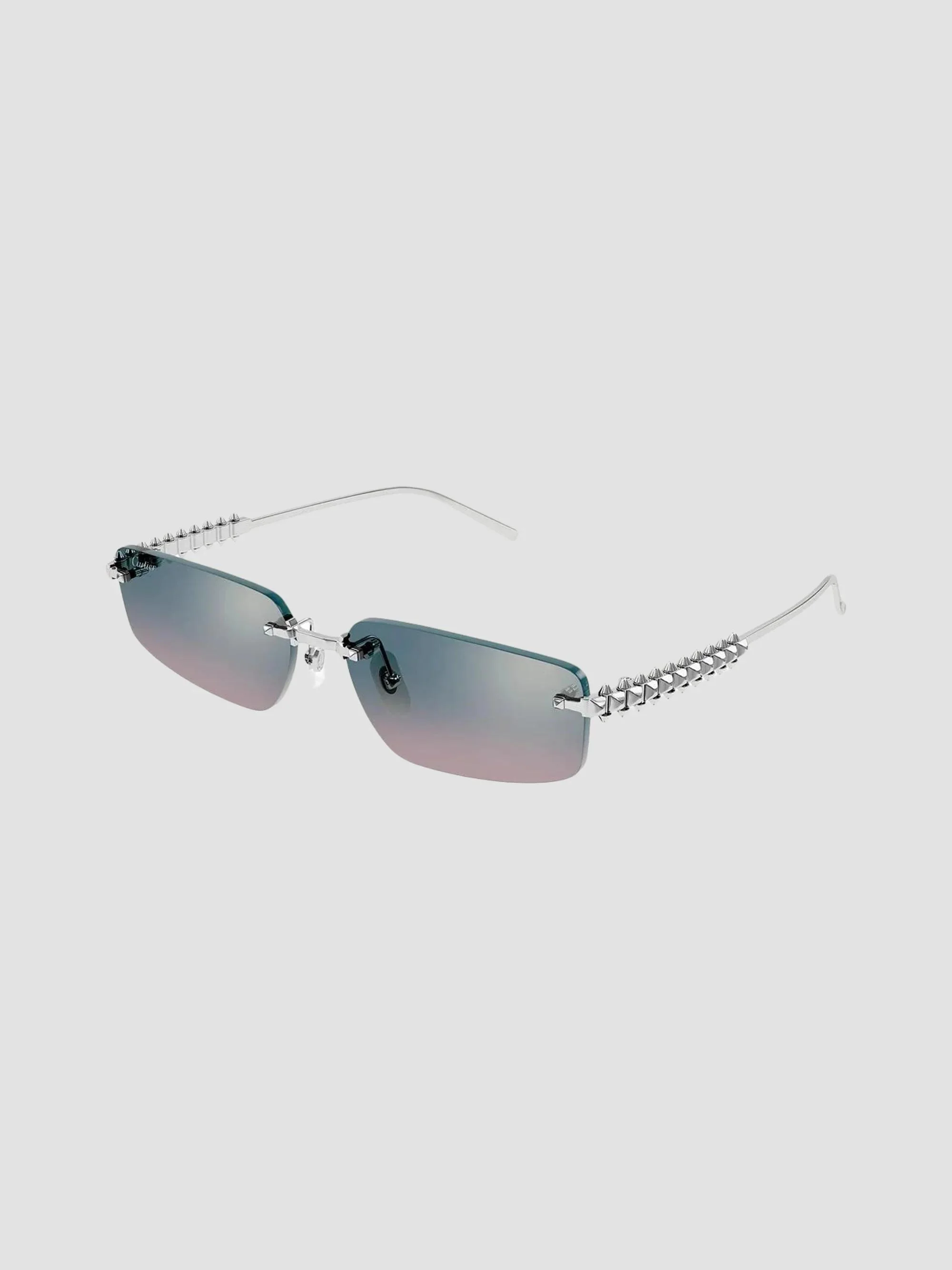 Men's Clash De Ct0544S Rimless Rectangular Sunglasses - Silver - 1