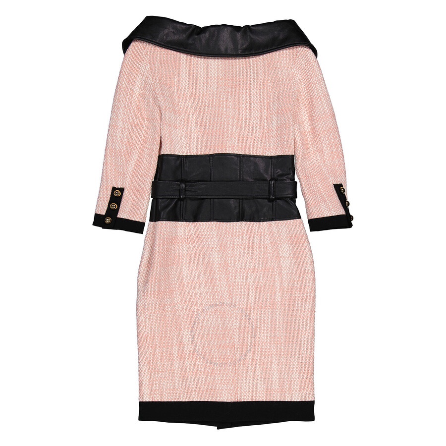 Moschino Pink Two-Tone Belted Minidress, Brand Size 40 (US Size 6) - 7