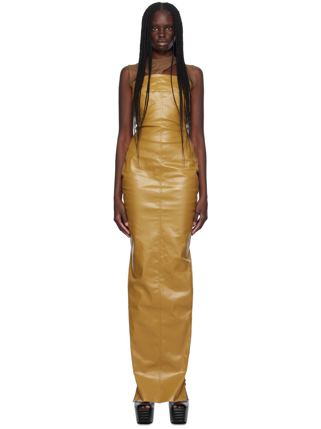 Tan Porterville Bustier Gown - 1