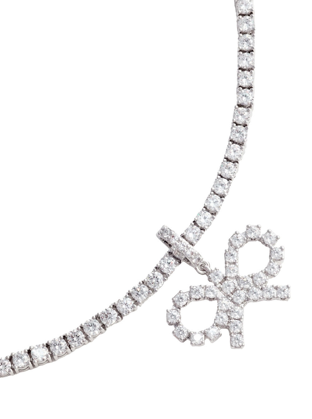 Self-Portrait Women Crystal Bow Tennis Necklace - 2