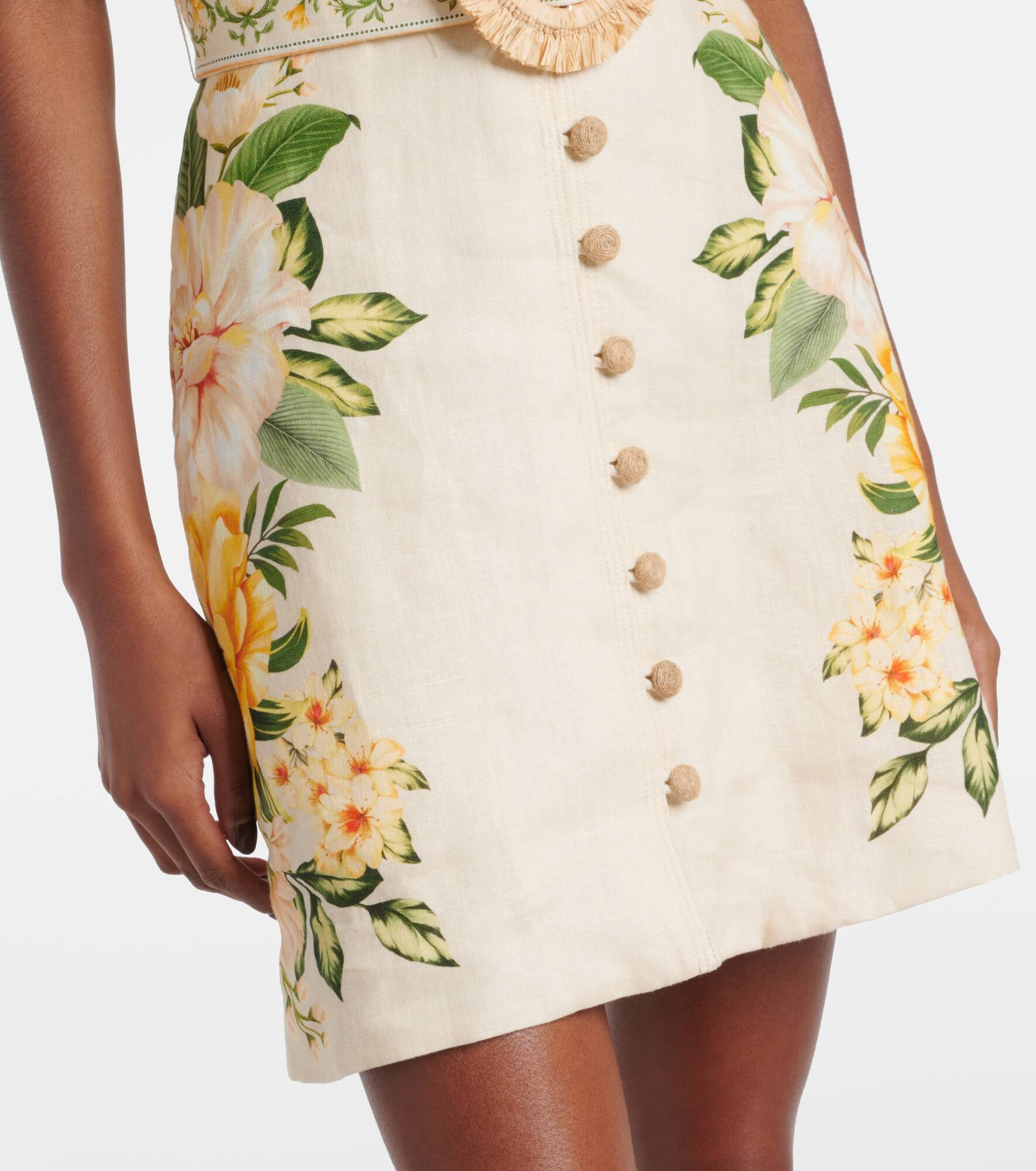 Floral linen minidress - 5