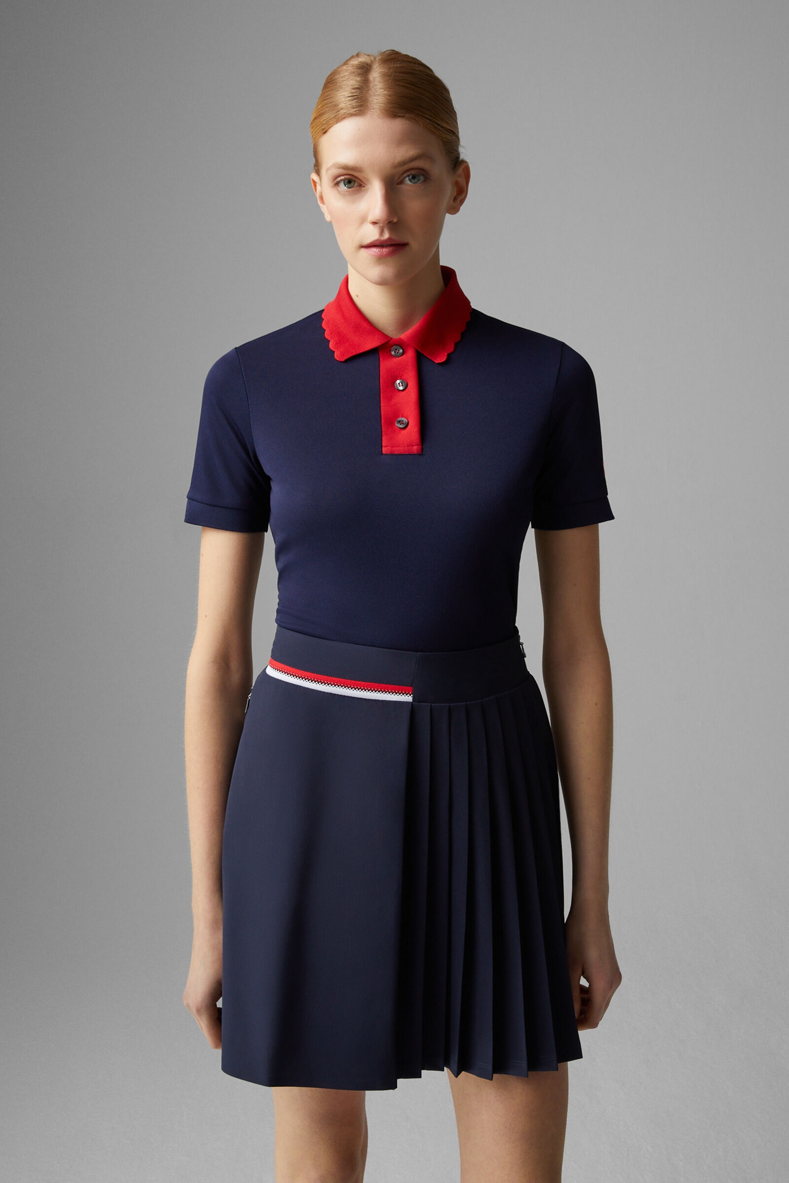 Carole Functional polo shirt in Navy blue/Red - 2