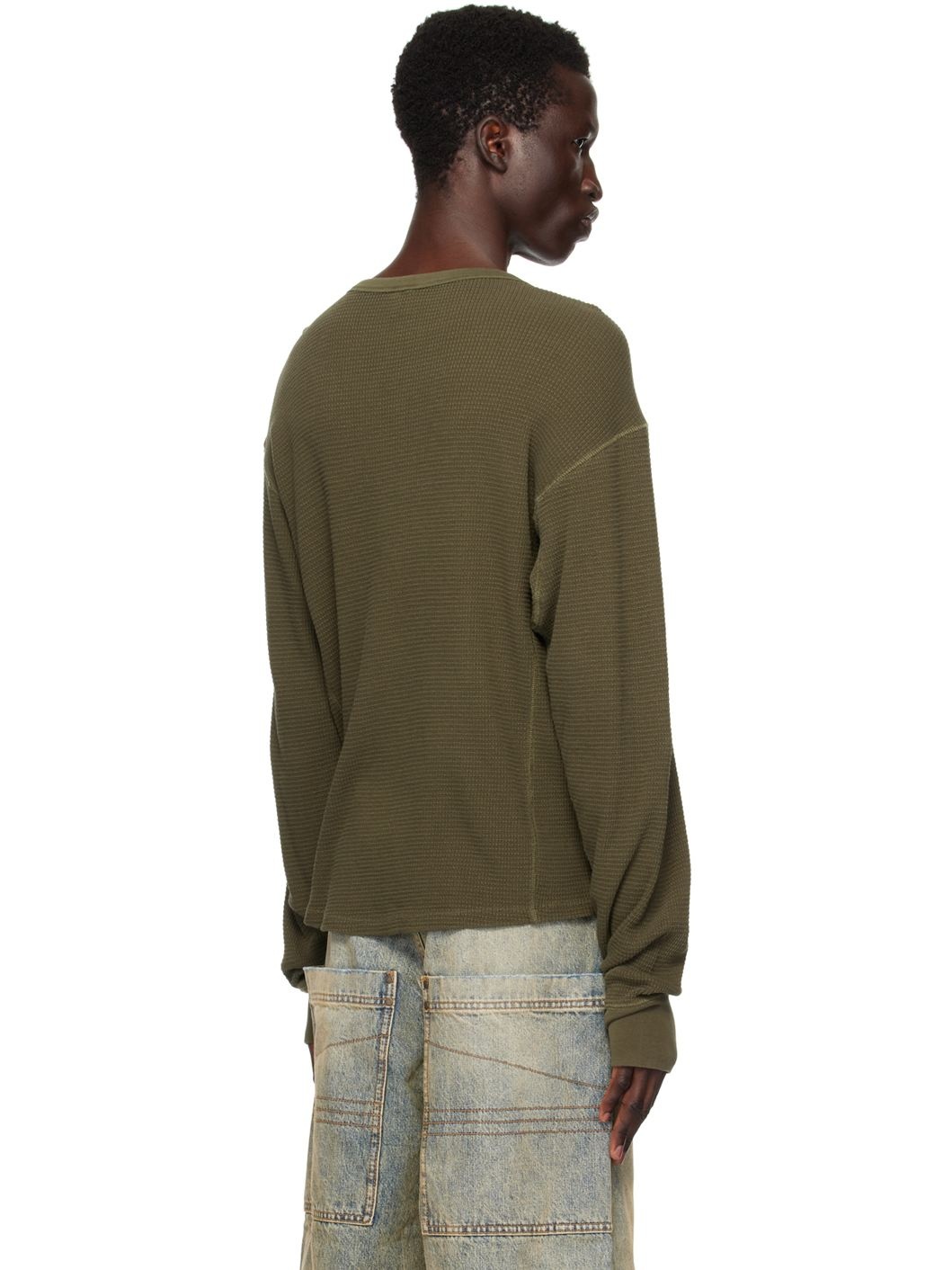 Khaki Thermal Long Sleeve T-Shirt - 3