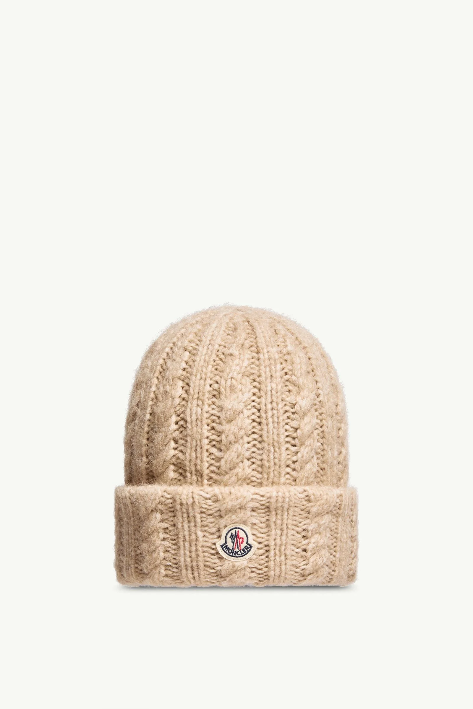 Cable Knit Wool Blend Beanie - 1
