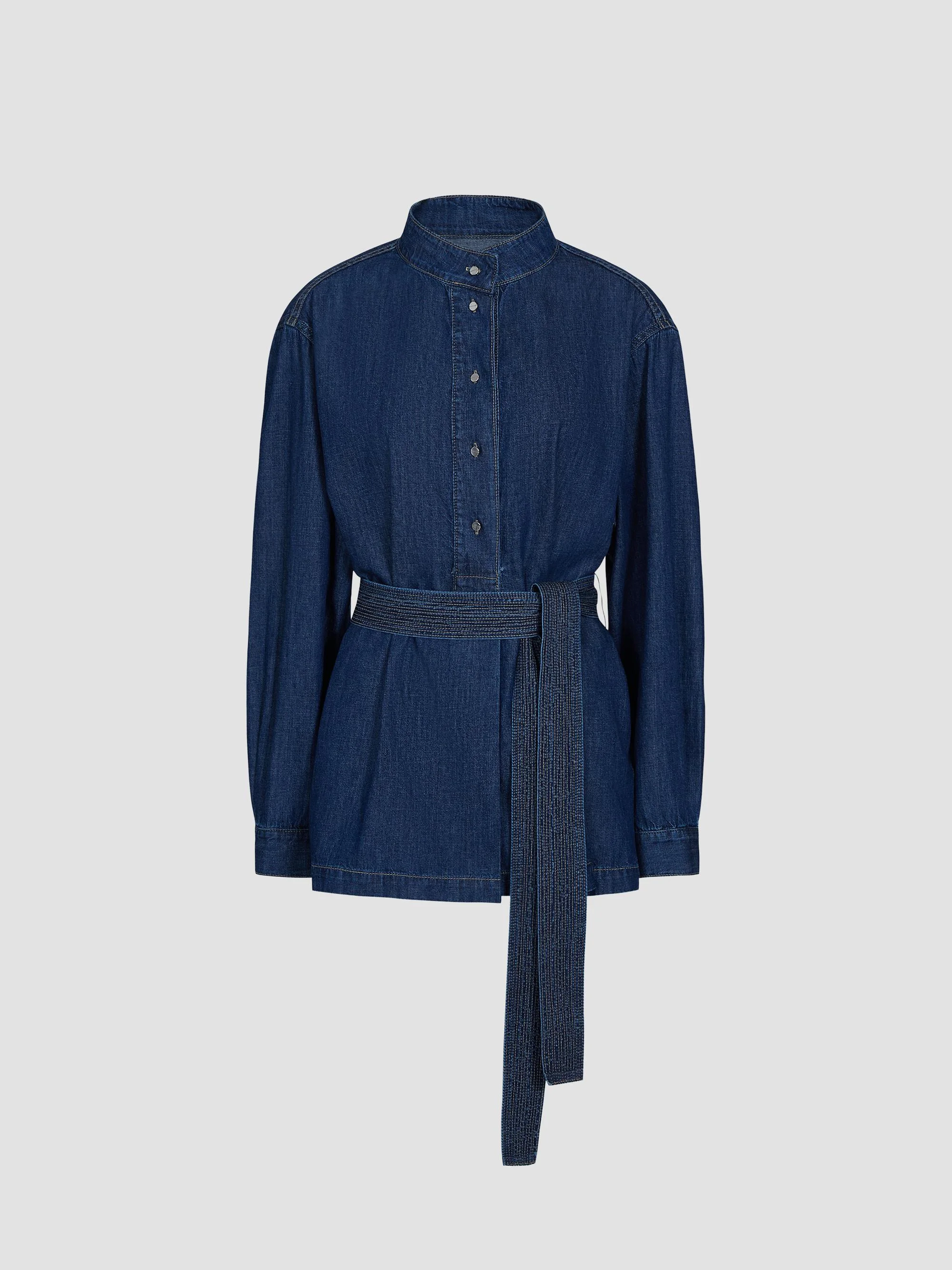 Women's Denim Tamzin Belted Shirt - Dark Stone - 1