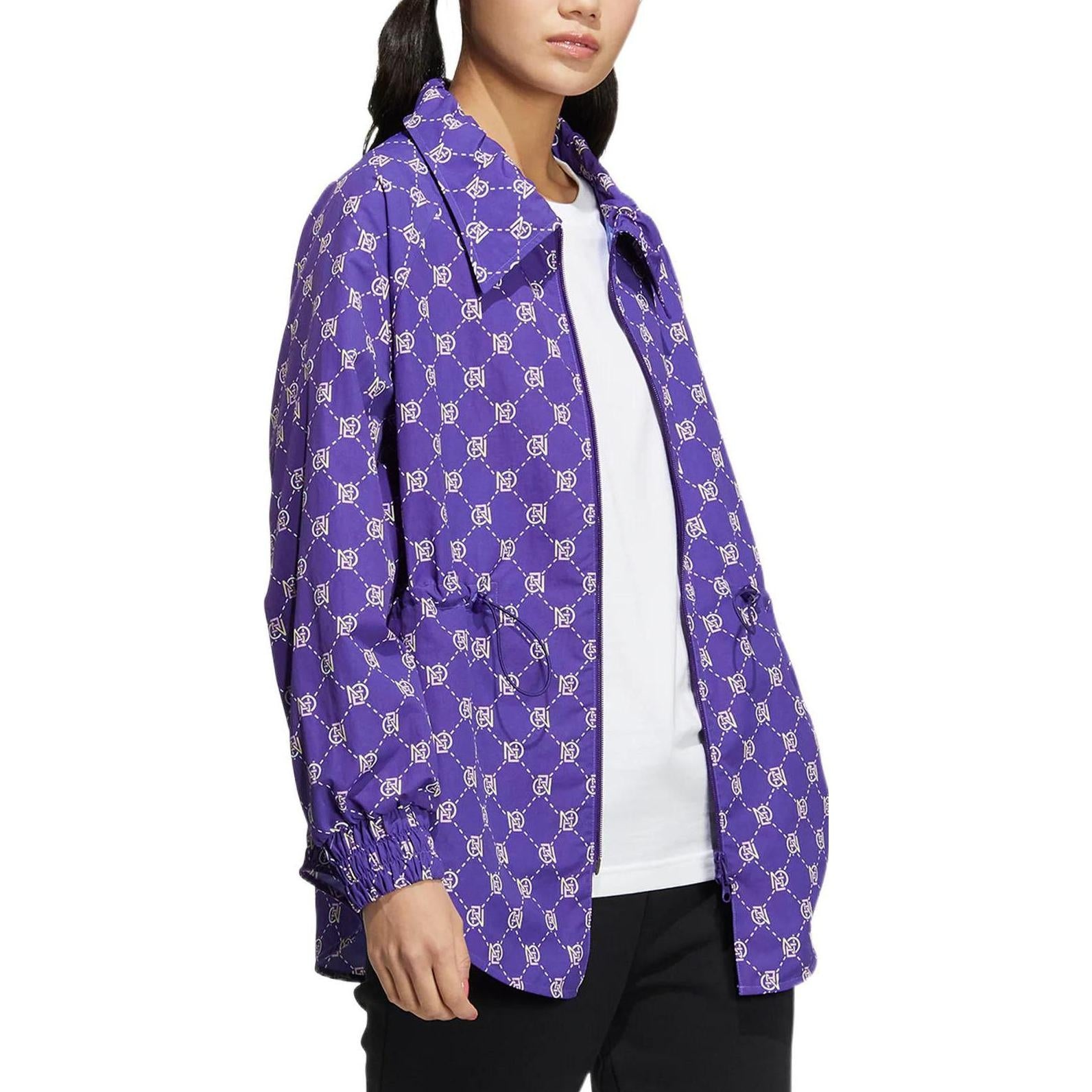 (WMNS) adidas Neo MONO Windbreaker Jackets 'Purple' HM2015 - 4