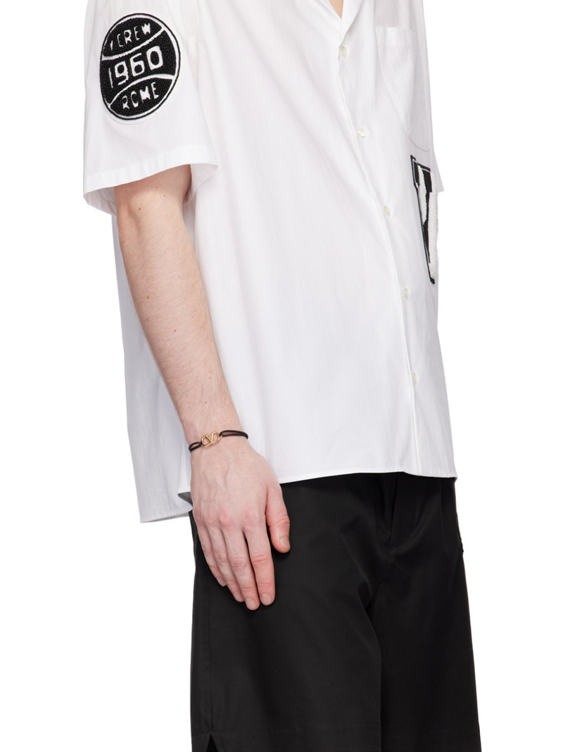 Black VLogo Leather Bracelet 3