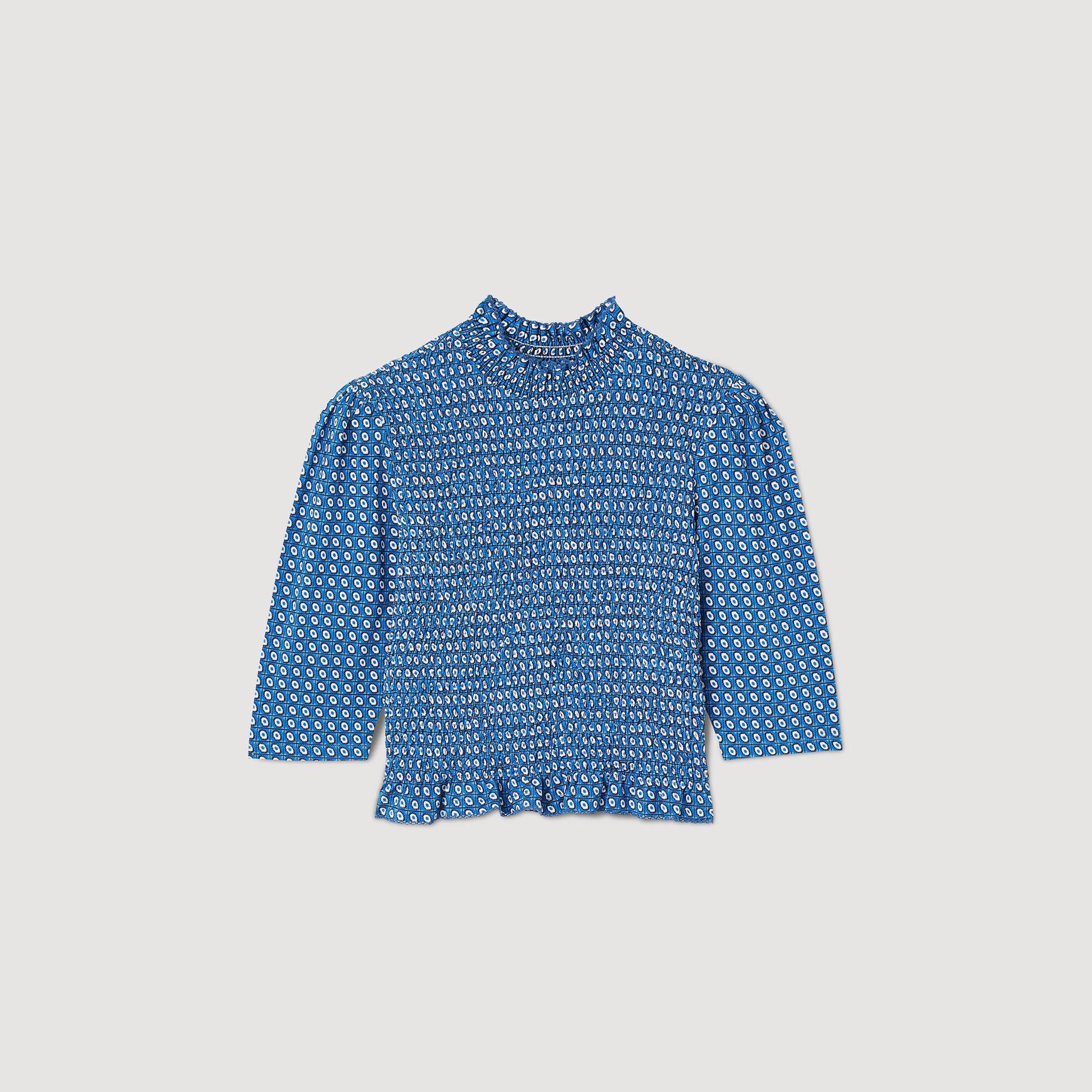 SMOCKED PRINTED TOP - 1