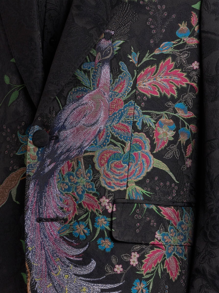 SINGLE-BREASTED FIL COUPÉ BLAZER WITH PEACOCK - 2