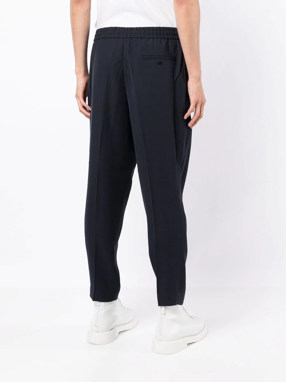 pleat-detail tapered trousers - 4