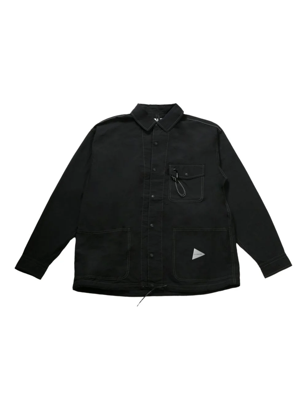 contrast-stitching overshirt - 1