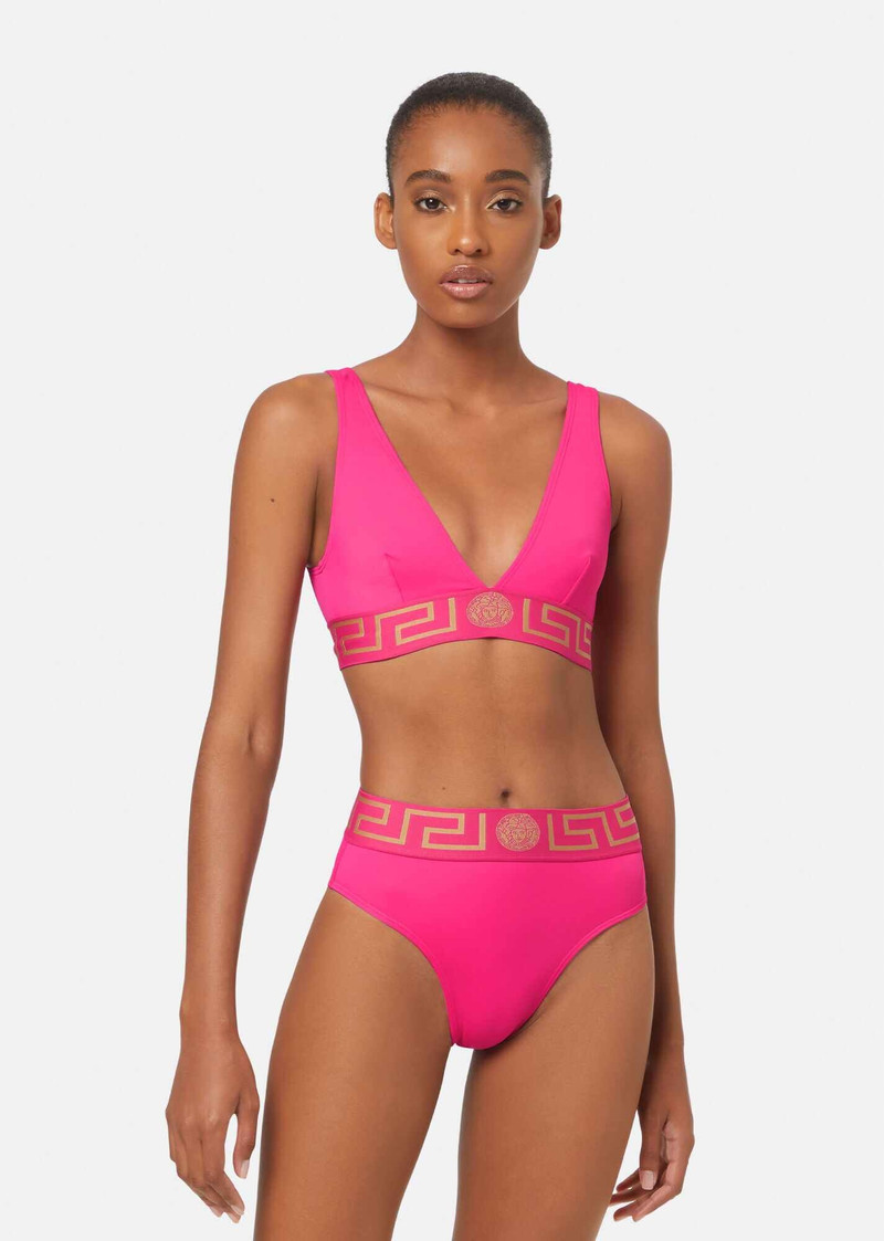 VERSACE Greca Border High Leg Swim Briefs outlook