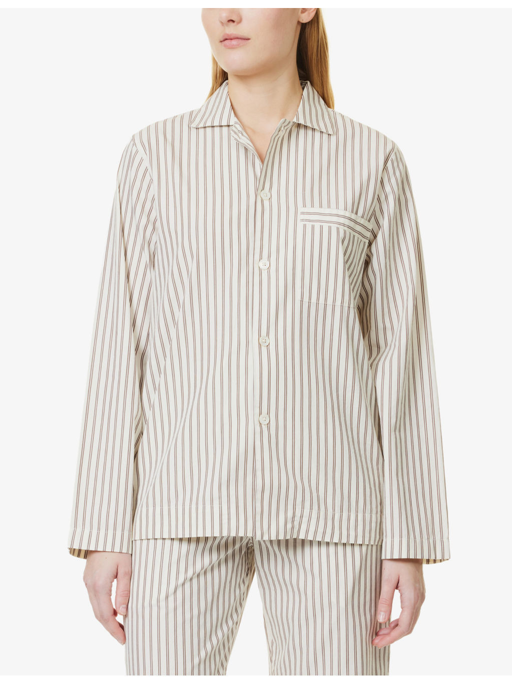 Patch-pocket cotton poplin pyjama shirt - 2