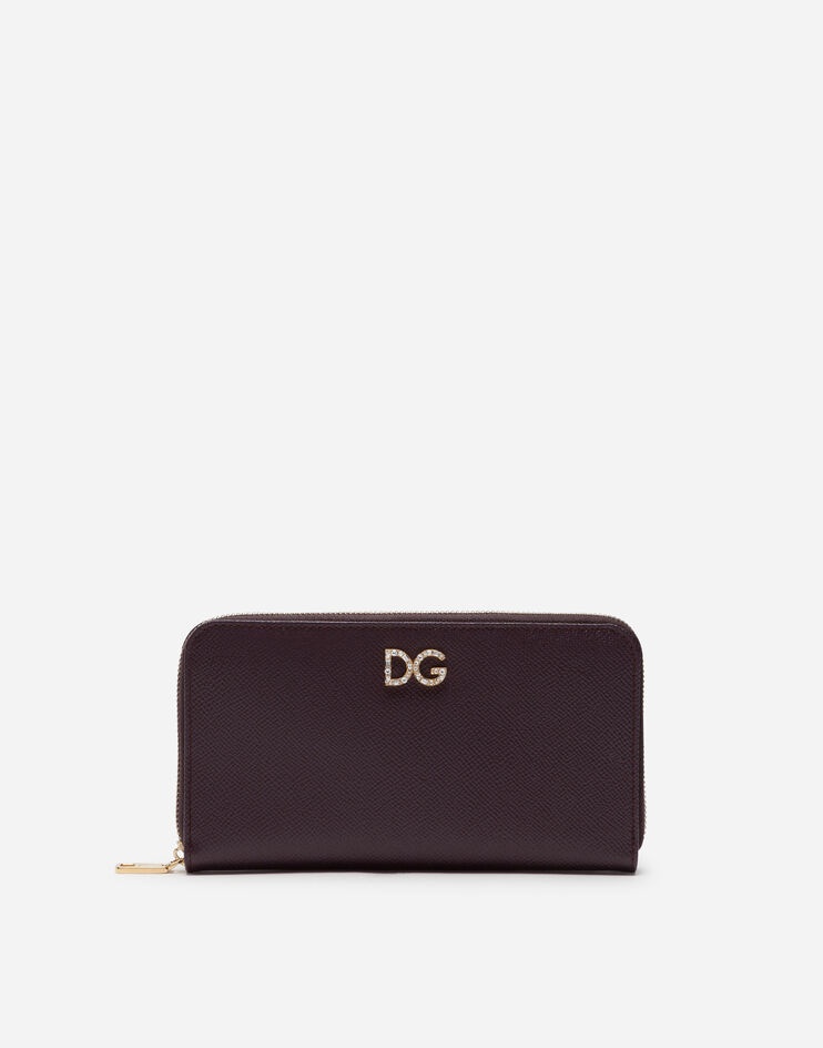 Zip around wallet with DG rhinestones in dauphine calfskin - 1