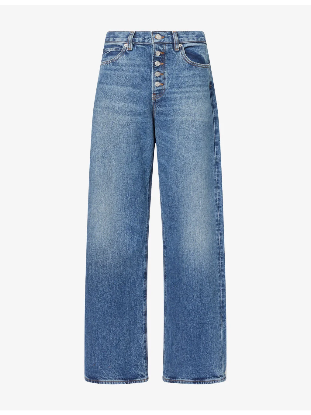 The Loose Exposed-Button Denim Jeans - 1