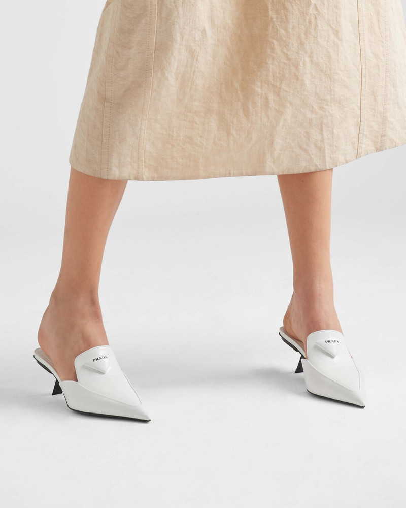 Prada Brushed leather sabots outlook