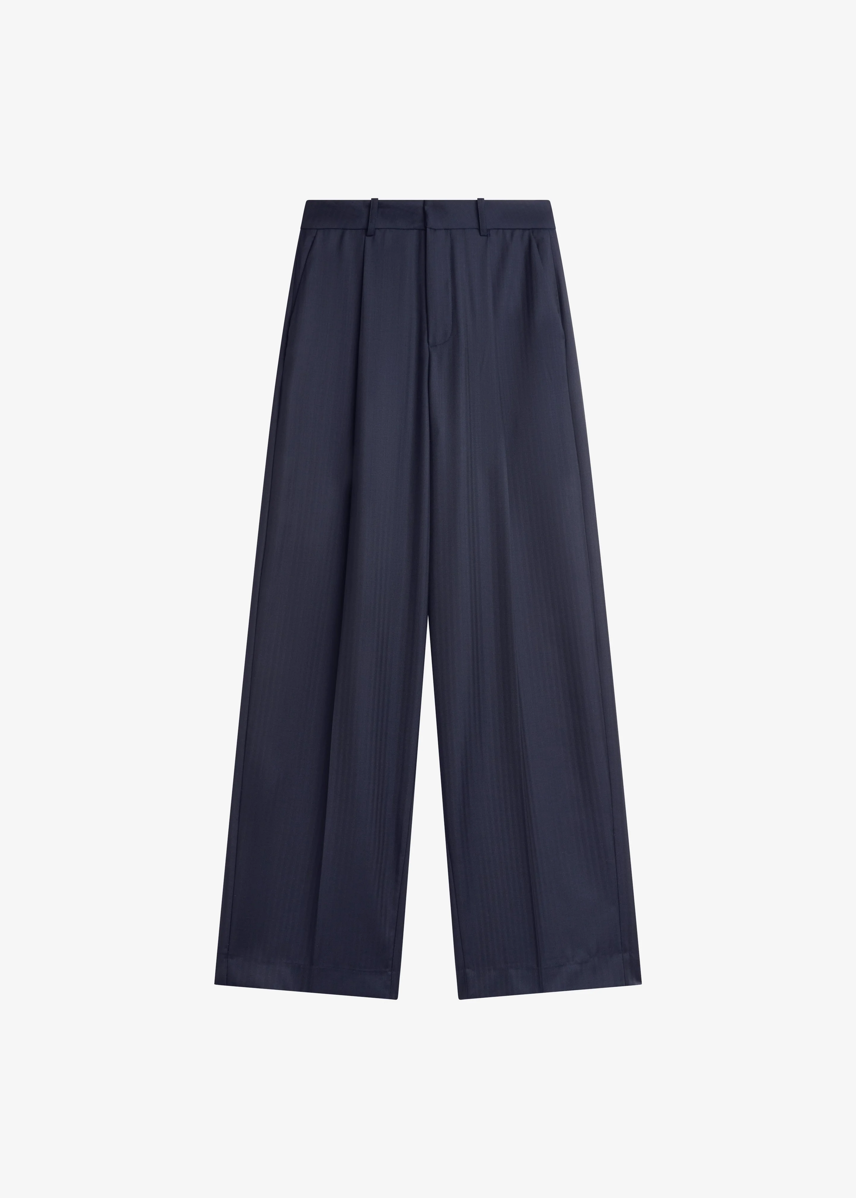 Milena Chevron Tailored Trousers - Dark Navy - 1