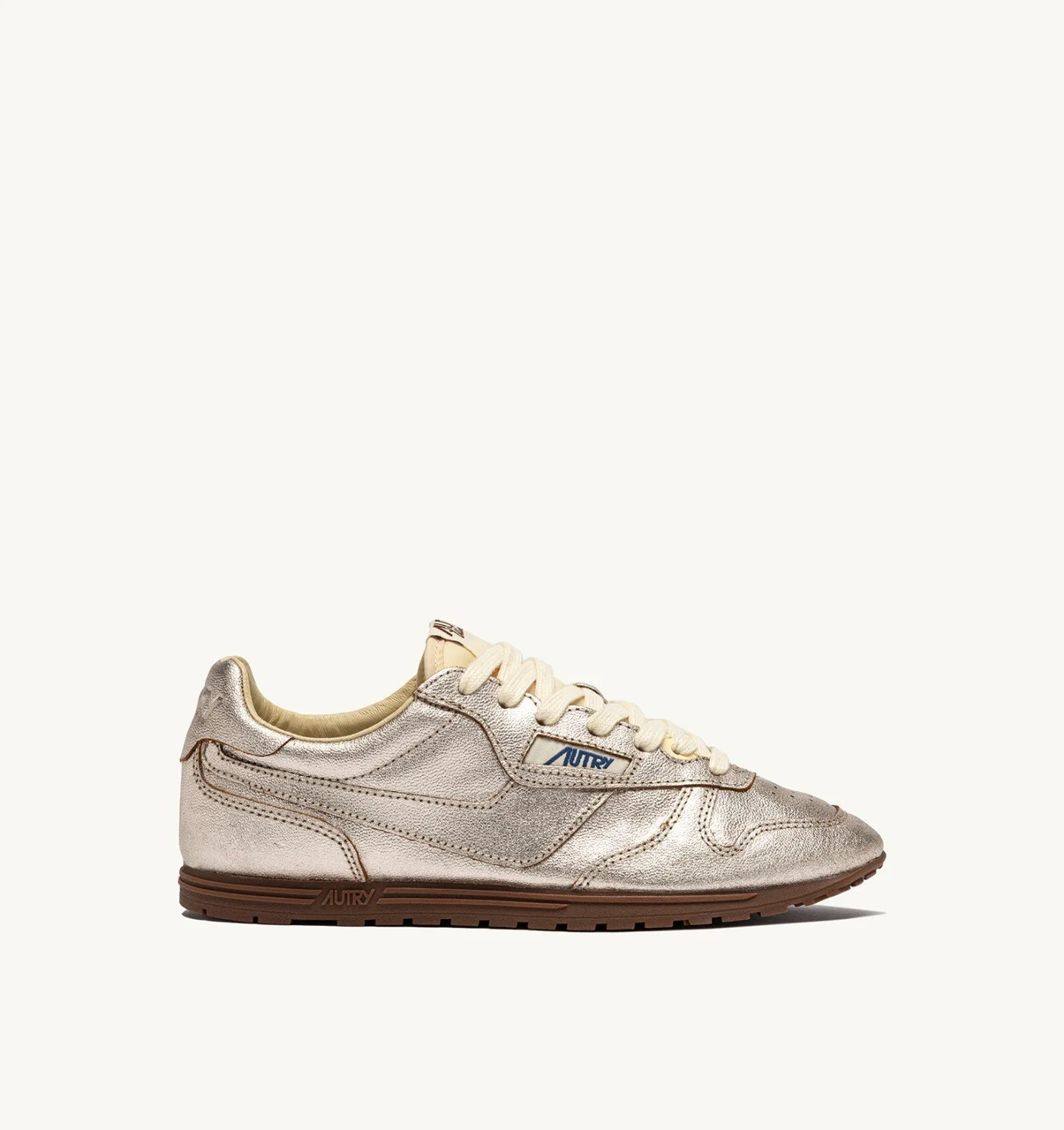 WINDSPIN SNEAKERS IN PLATINUM LAMINATED LEATHER - 1
