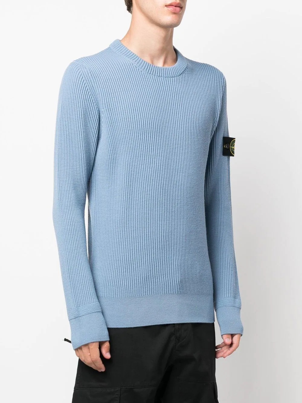 compass-patch ribbed jumper - 3