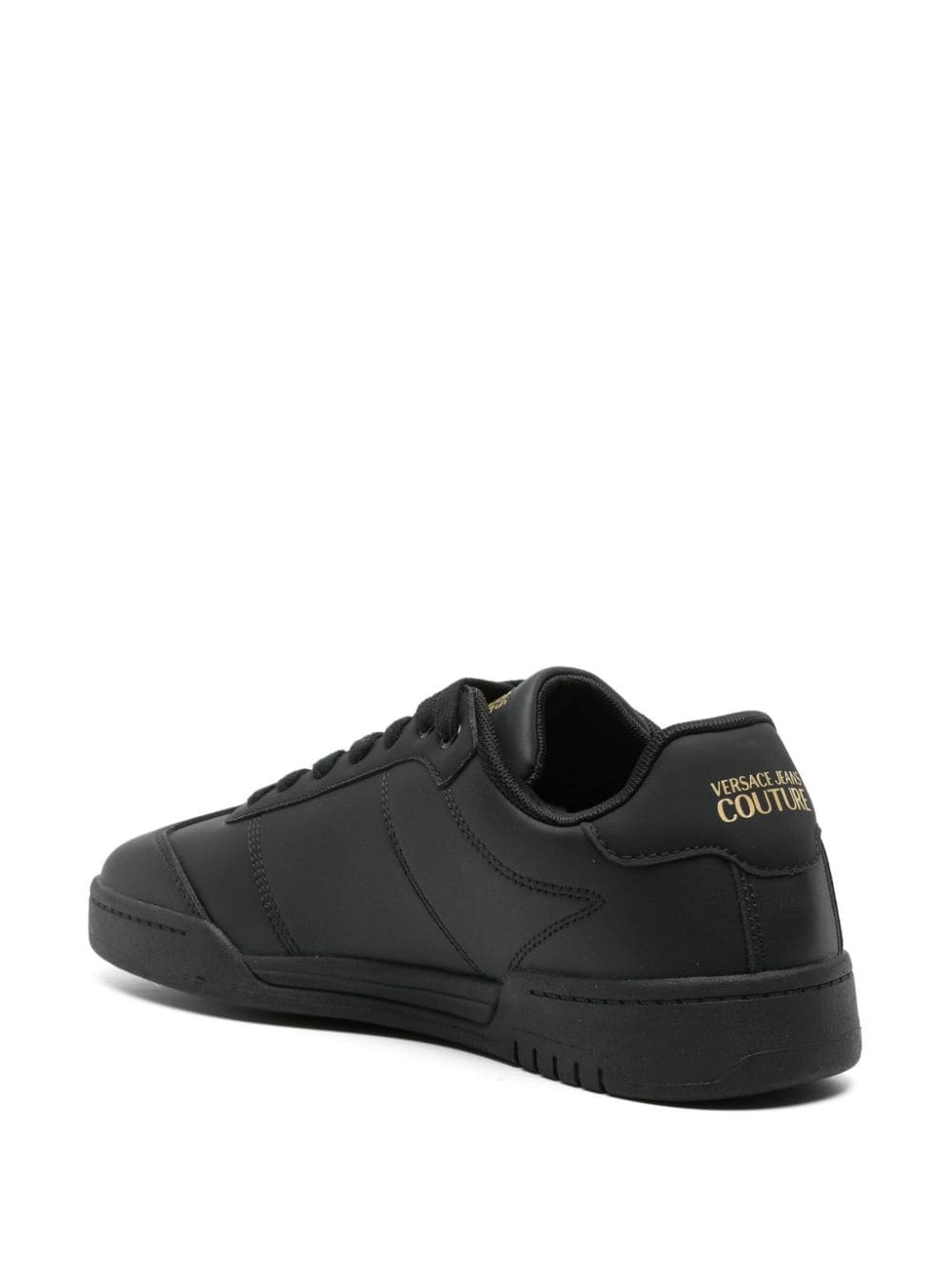 logo-print leather sneakers - 3