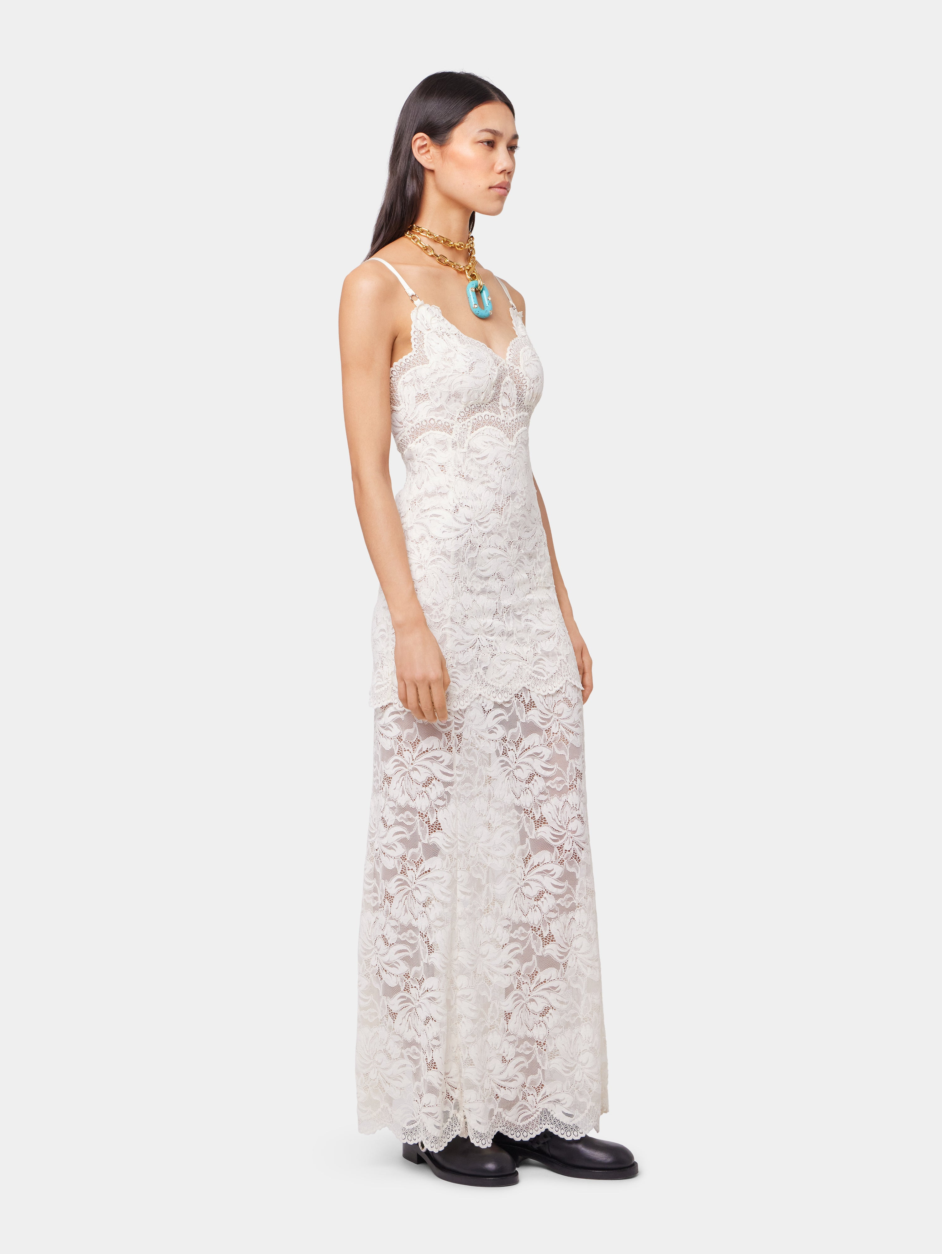 IVORY LONG DRESS IN LACE - 2