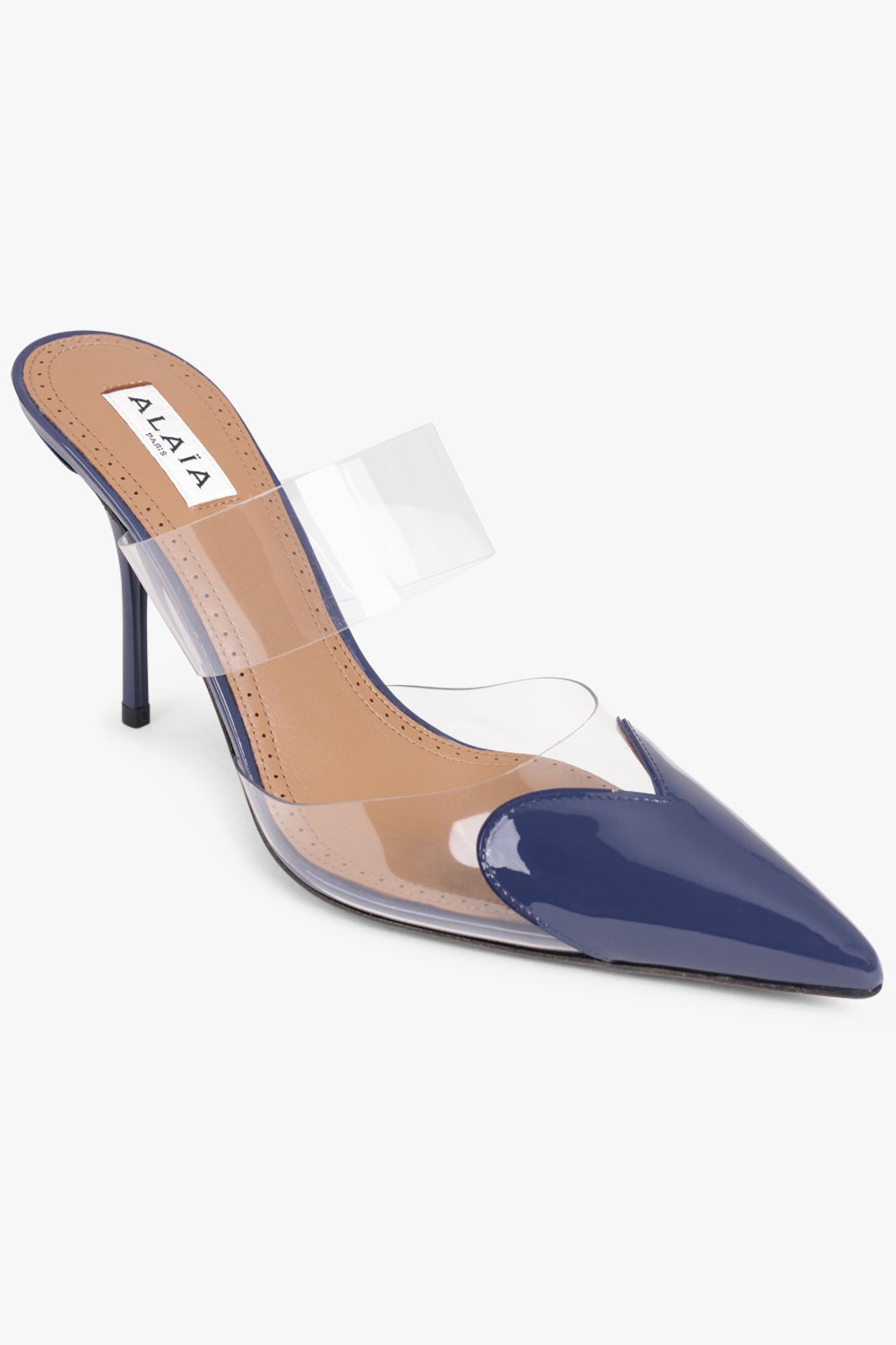 LE COEUR 90MM PATENT MULE | BLUE - 1