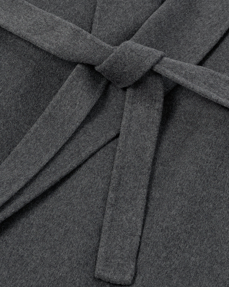 Grey Cashmere Wrap Coat - 6