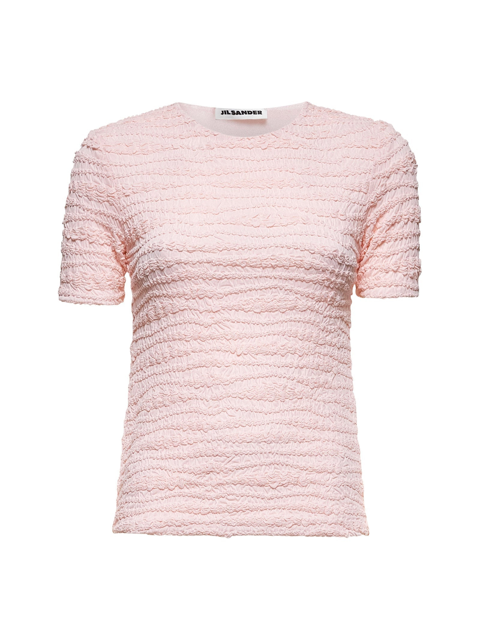 Jil Sander Women Pink Embroidered Crepe Jersey T-Shirt - 1