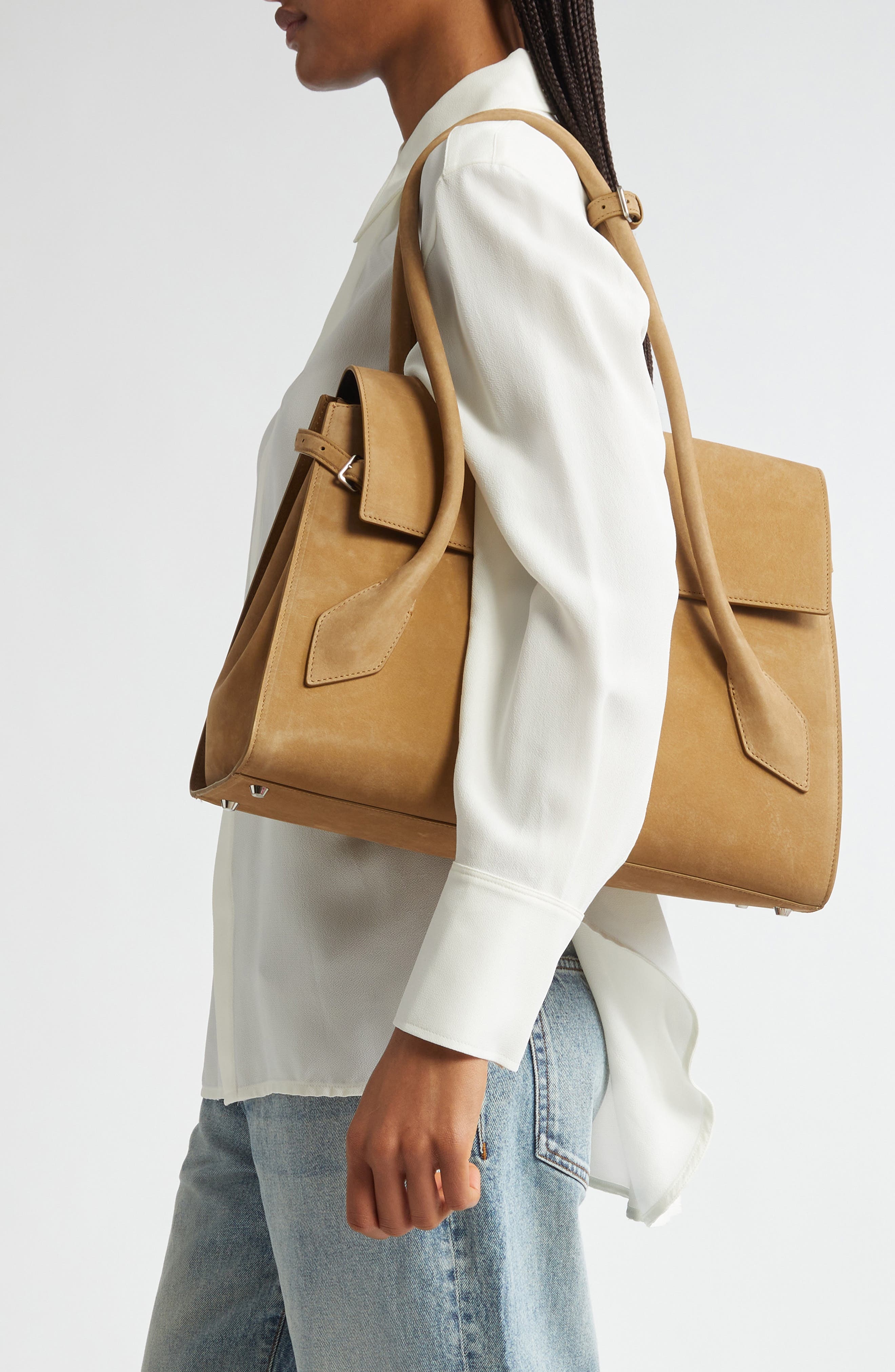 Proenza Schouler Tate Nubuck Leather Satchel in Tobacco at Nordstrom - 3