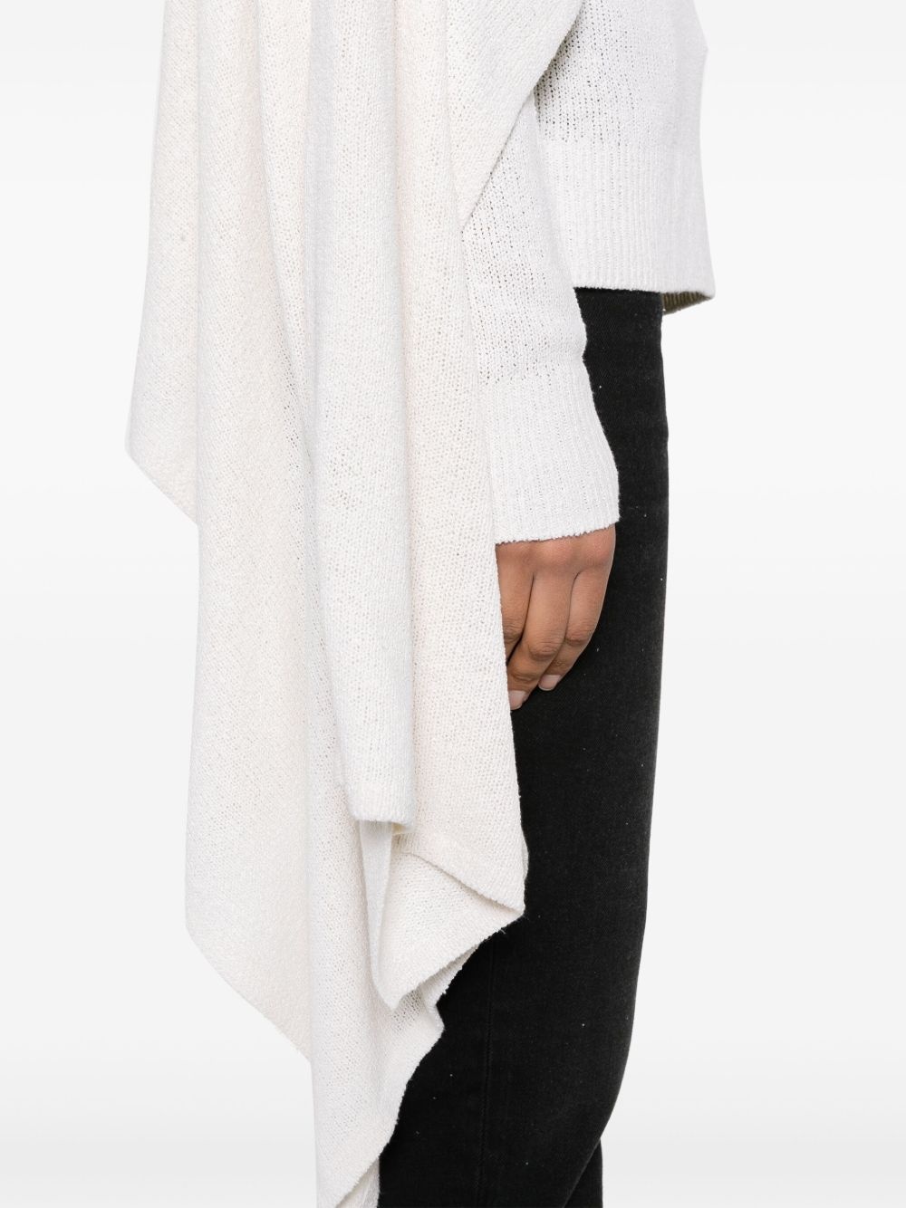 bouclé cape sweater - 5