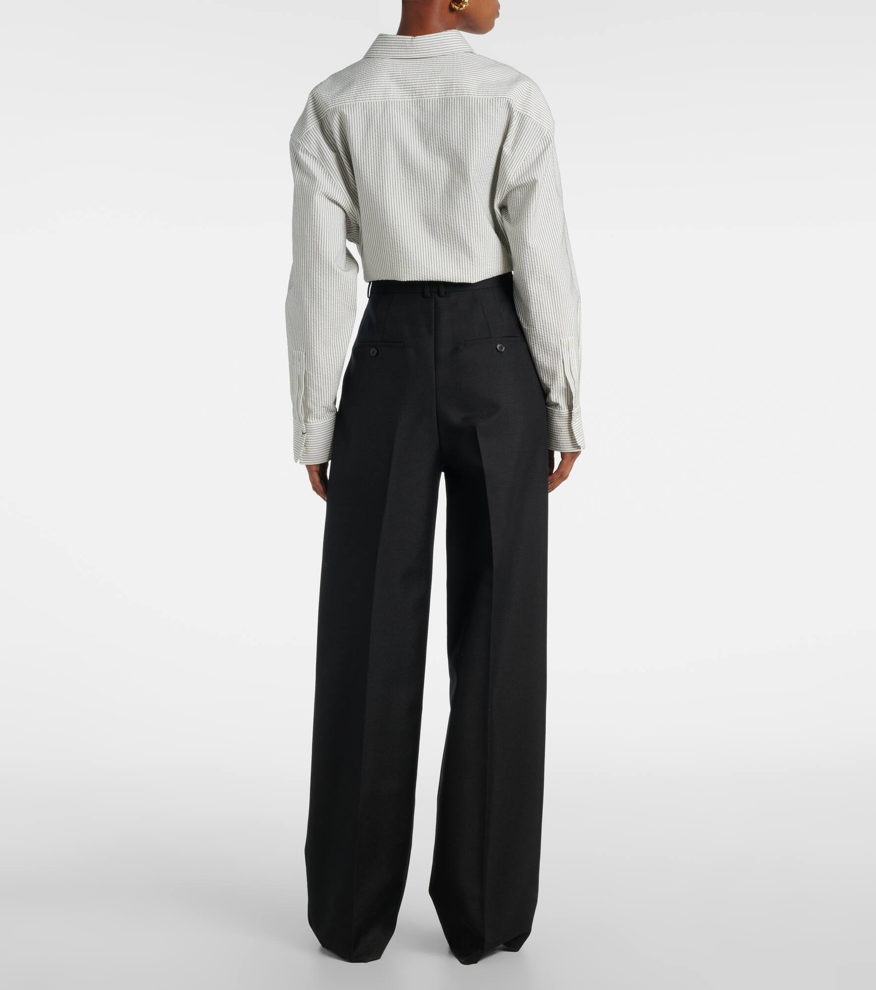 Wool and mohair wide-leg pants - 3