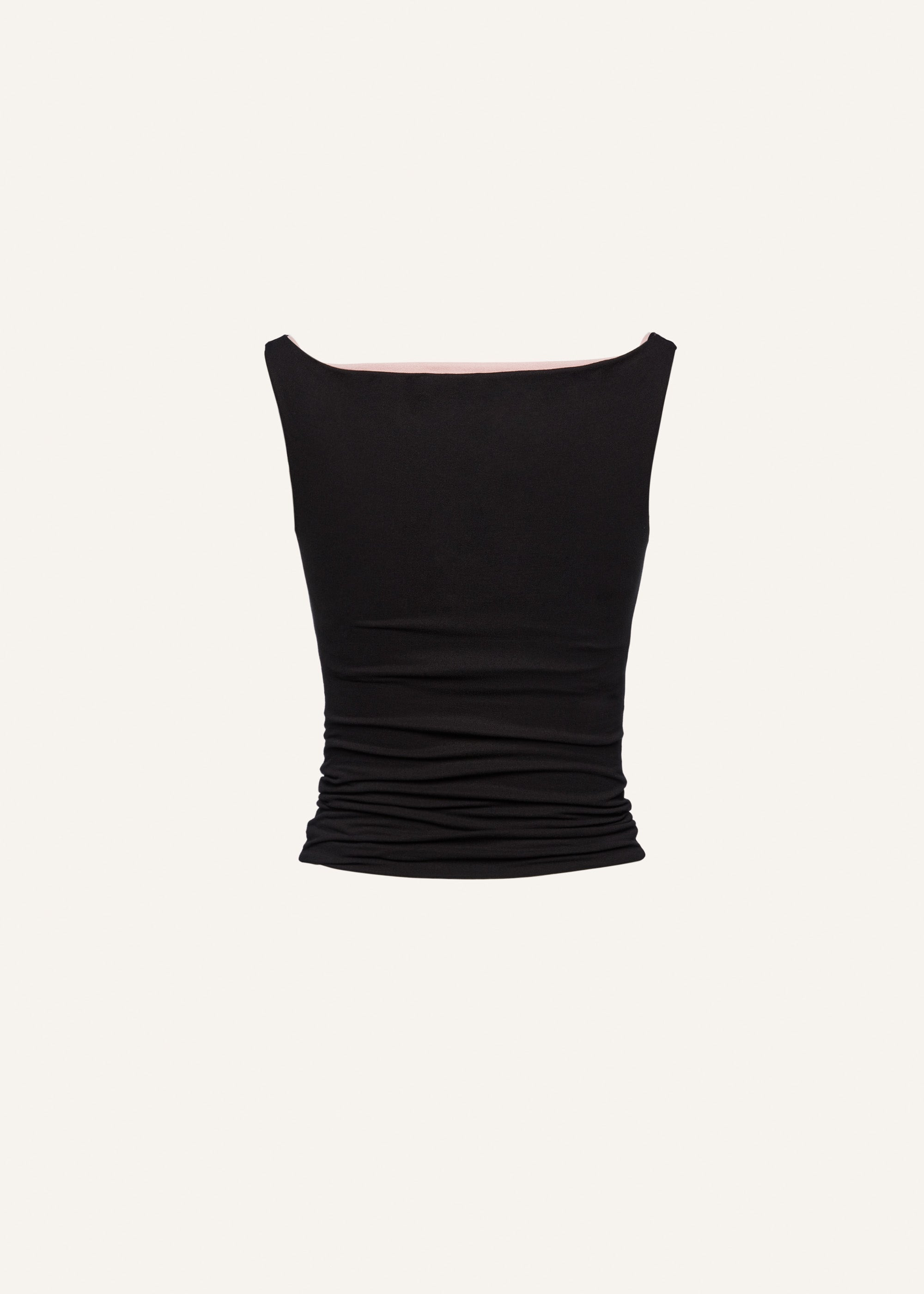 Double layer tank top in black - 2