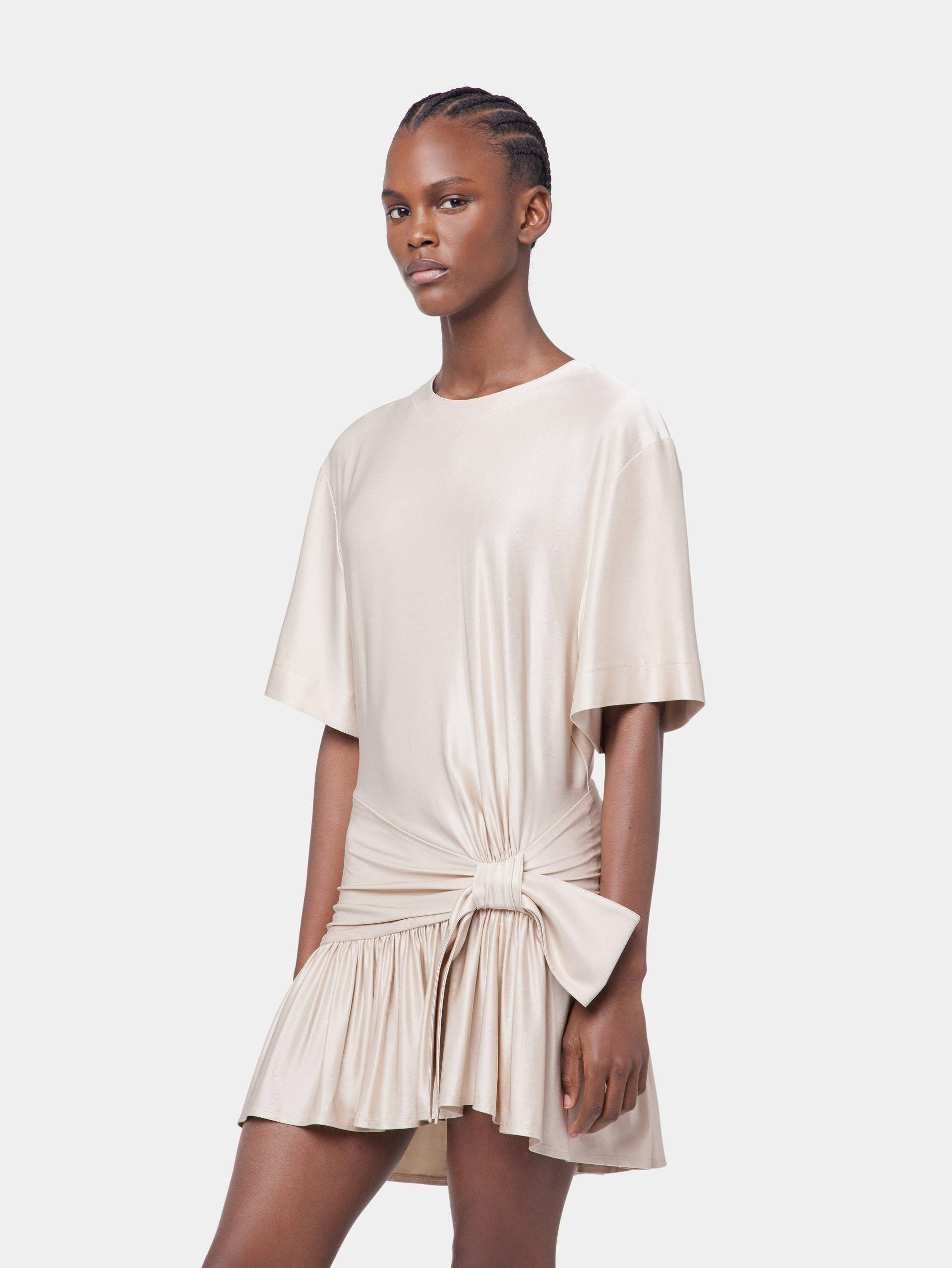 NUDE SHORT DRESS IN JERSEY - 3