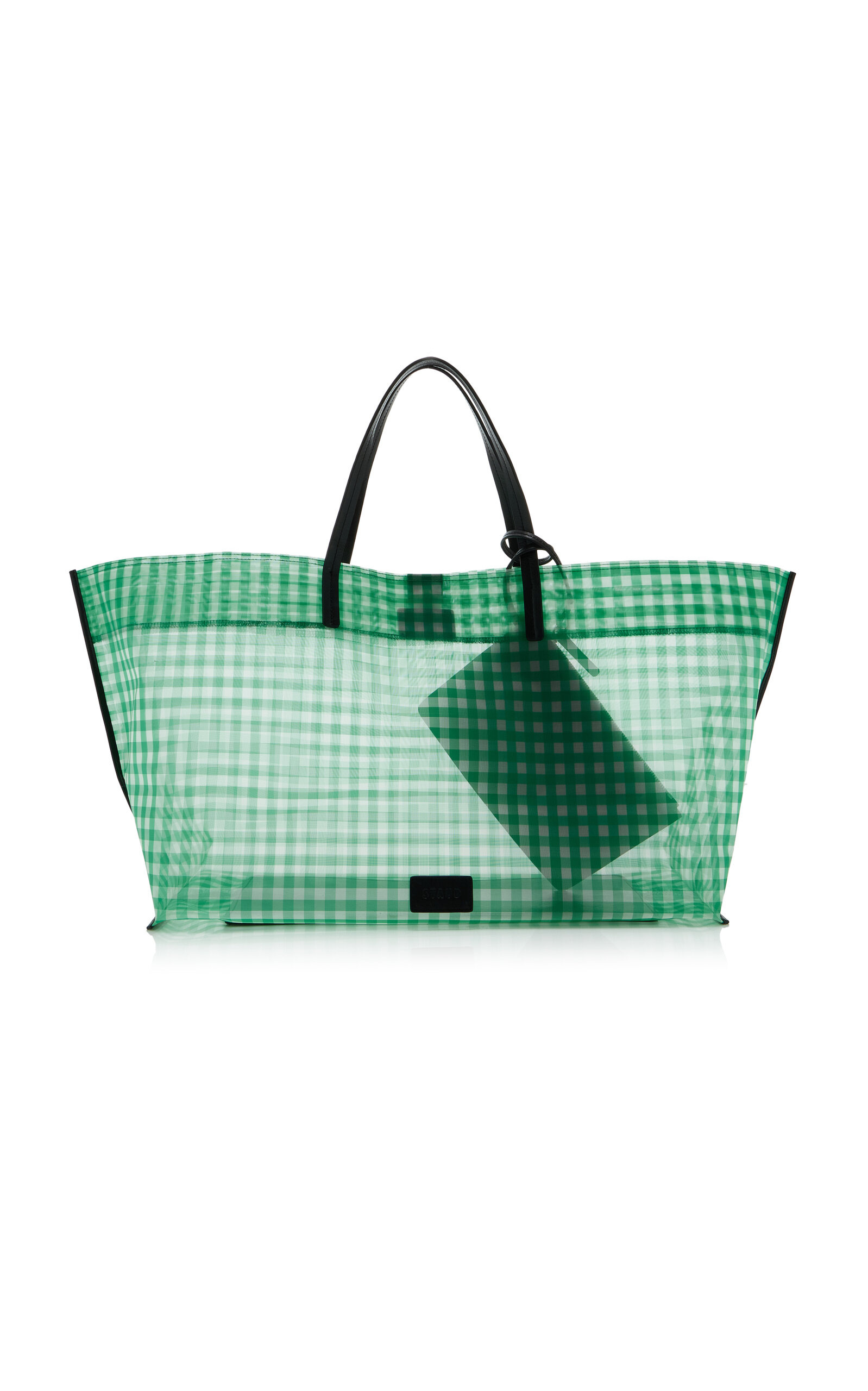 Christos Large Gingham-Mesh Tote Bag green - 4