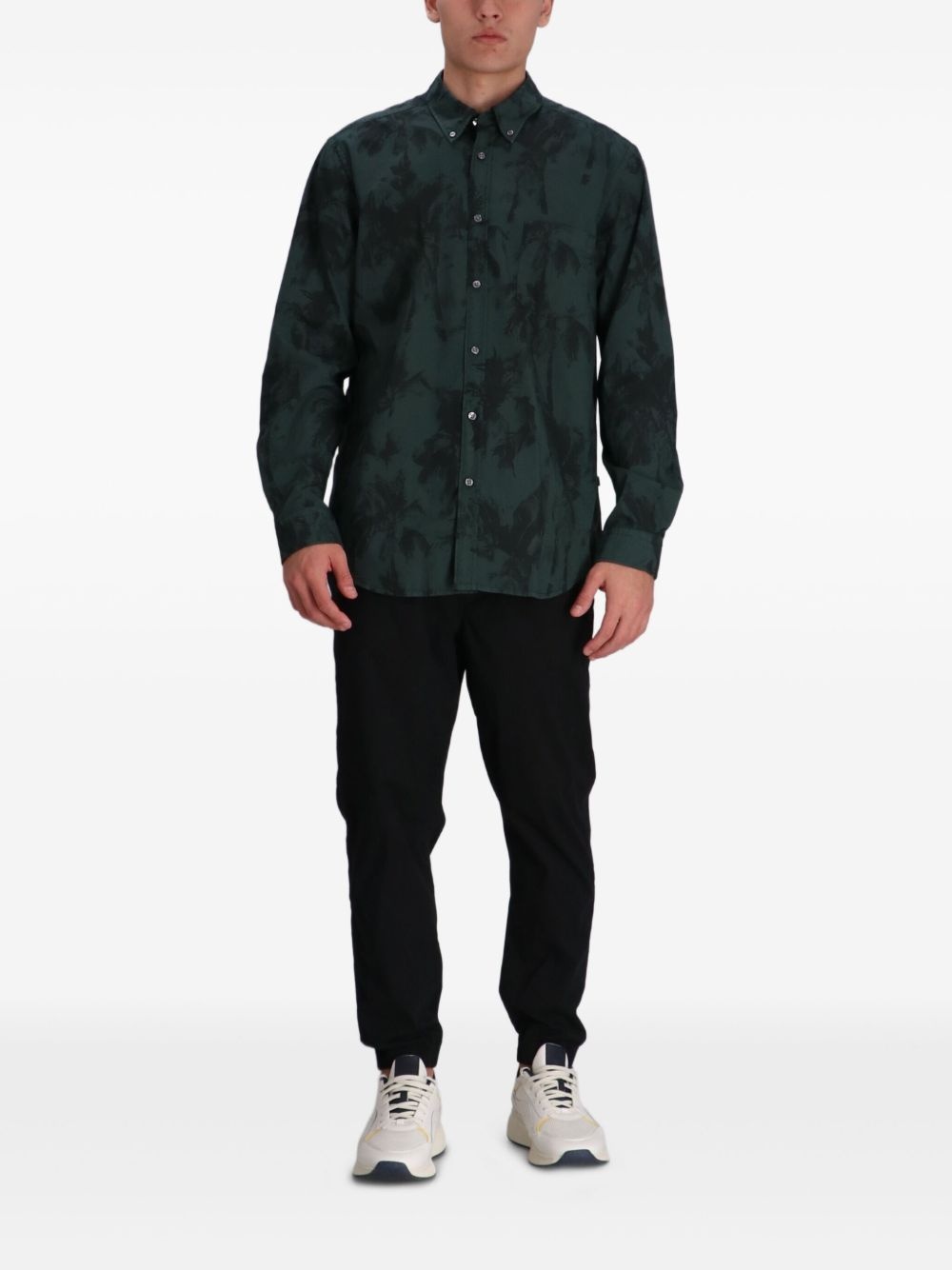 palm tree-print button-up shirt - 2