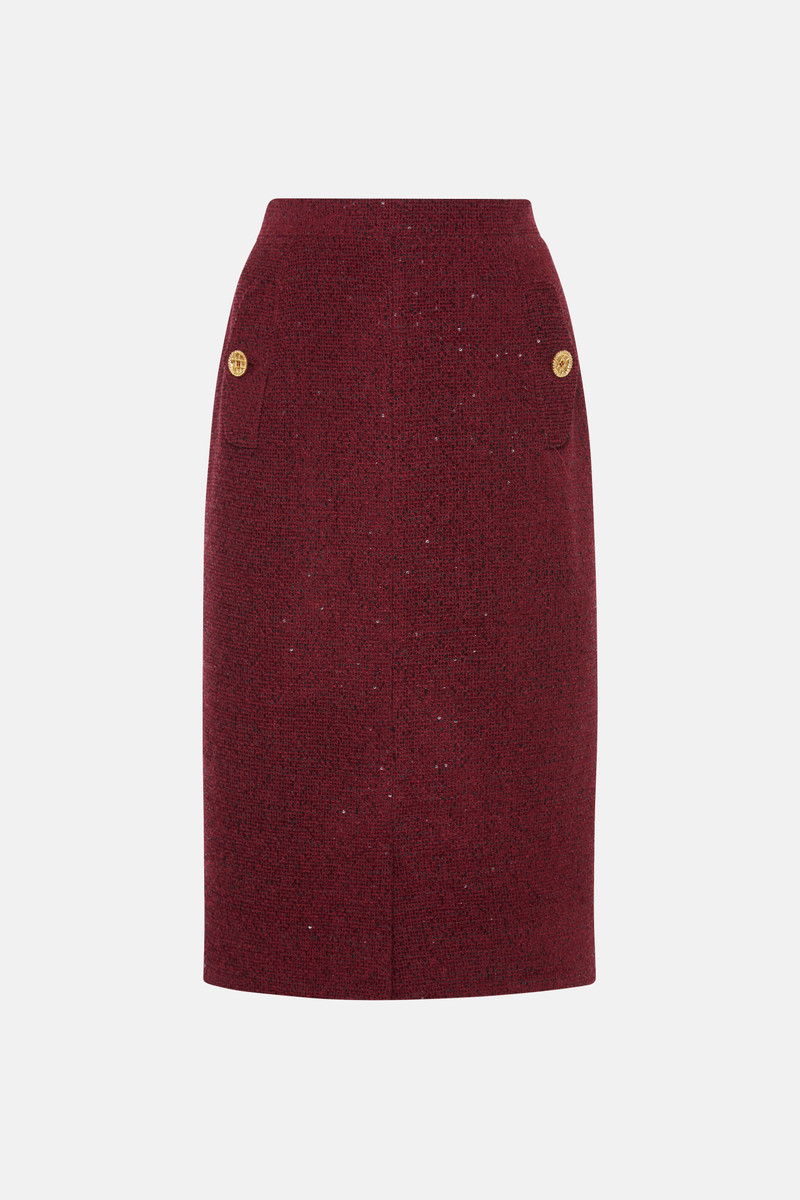 SEQUIN TWEED SKIRT - 1
