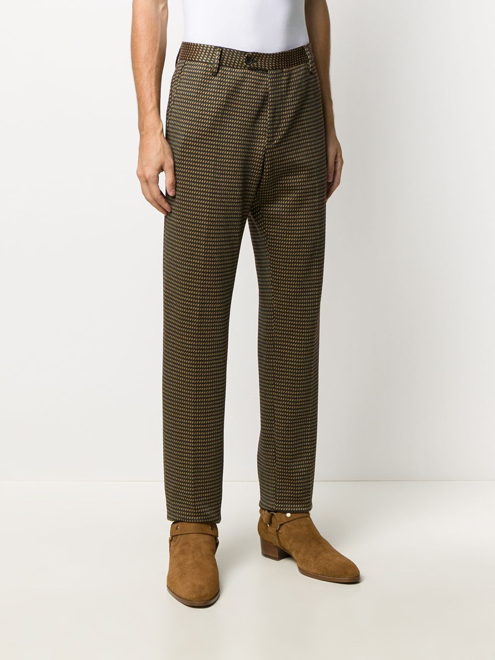 micro-motif tapered trousers - 3