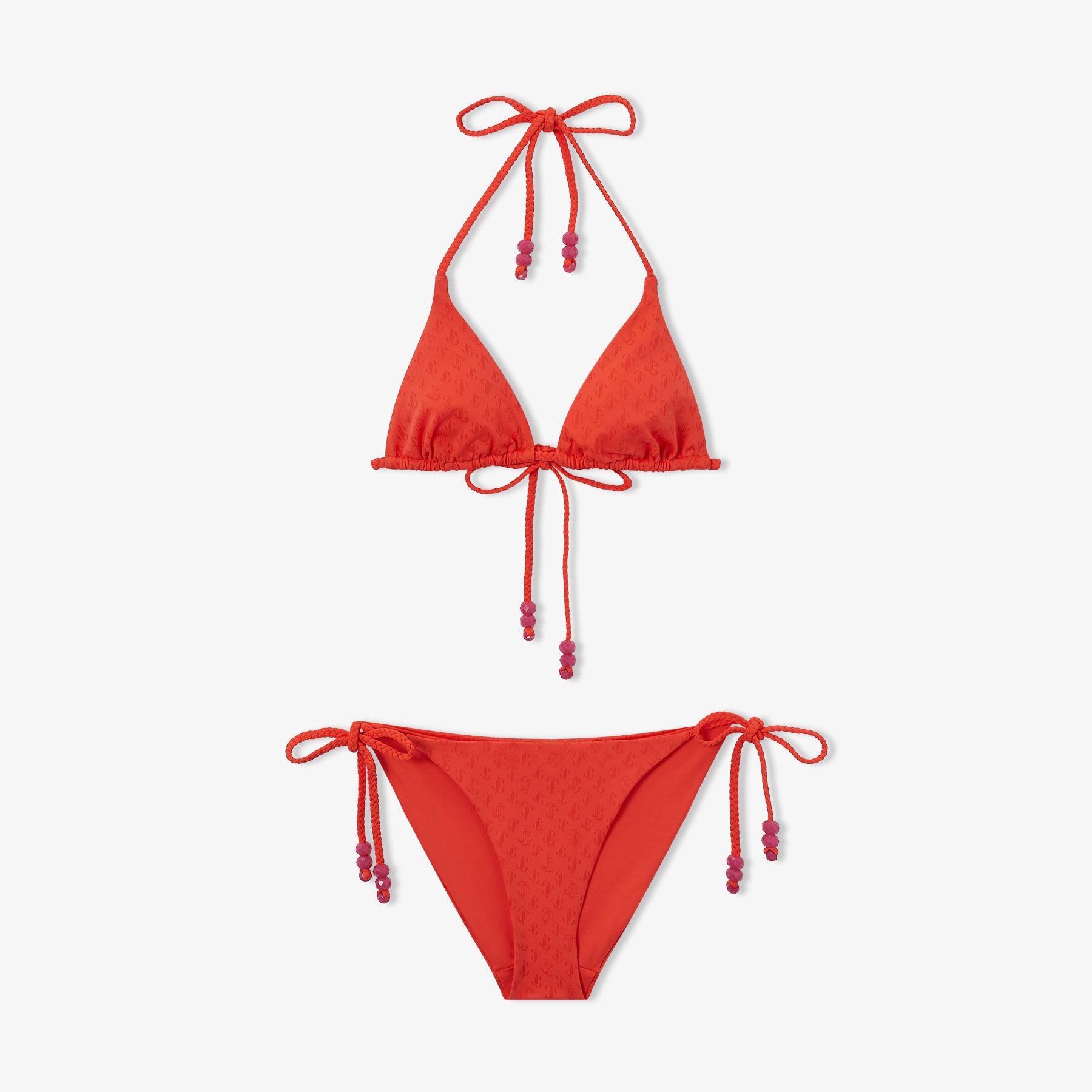 Ariah
Paprika JC Monogram Recycled Nylon and Lycra Triangle Bikini Top - 3