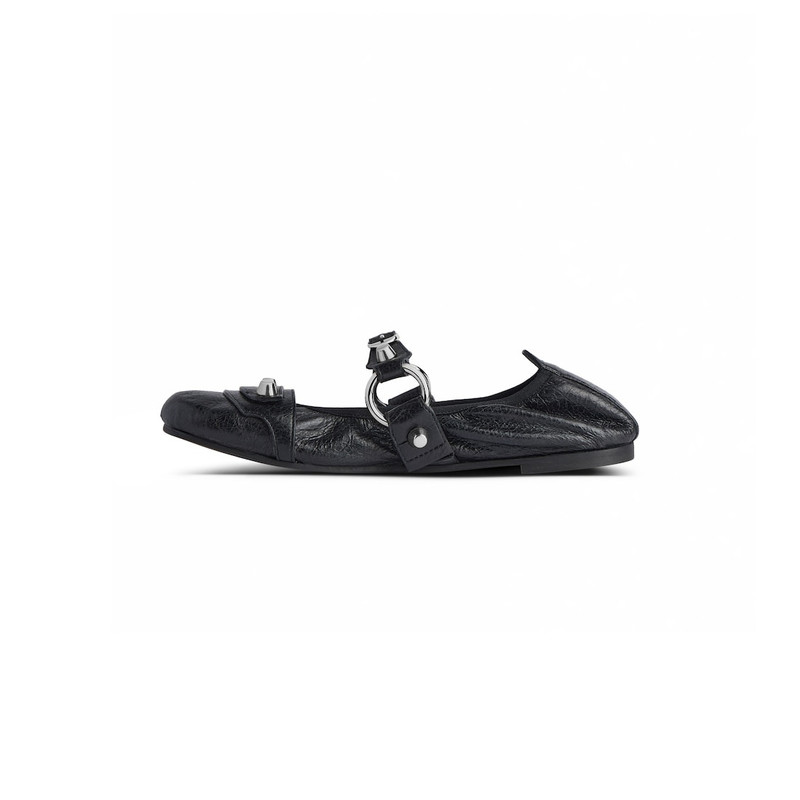 BALENCIAGA Women's City Ballerina in Black/silver outlook