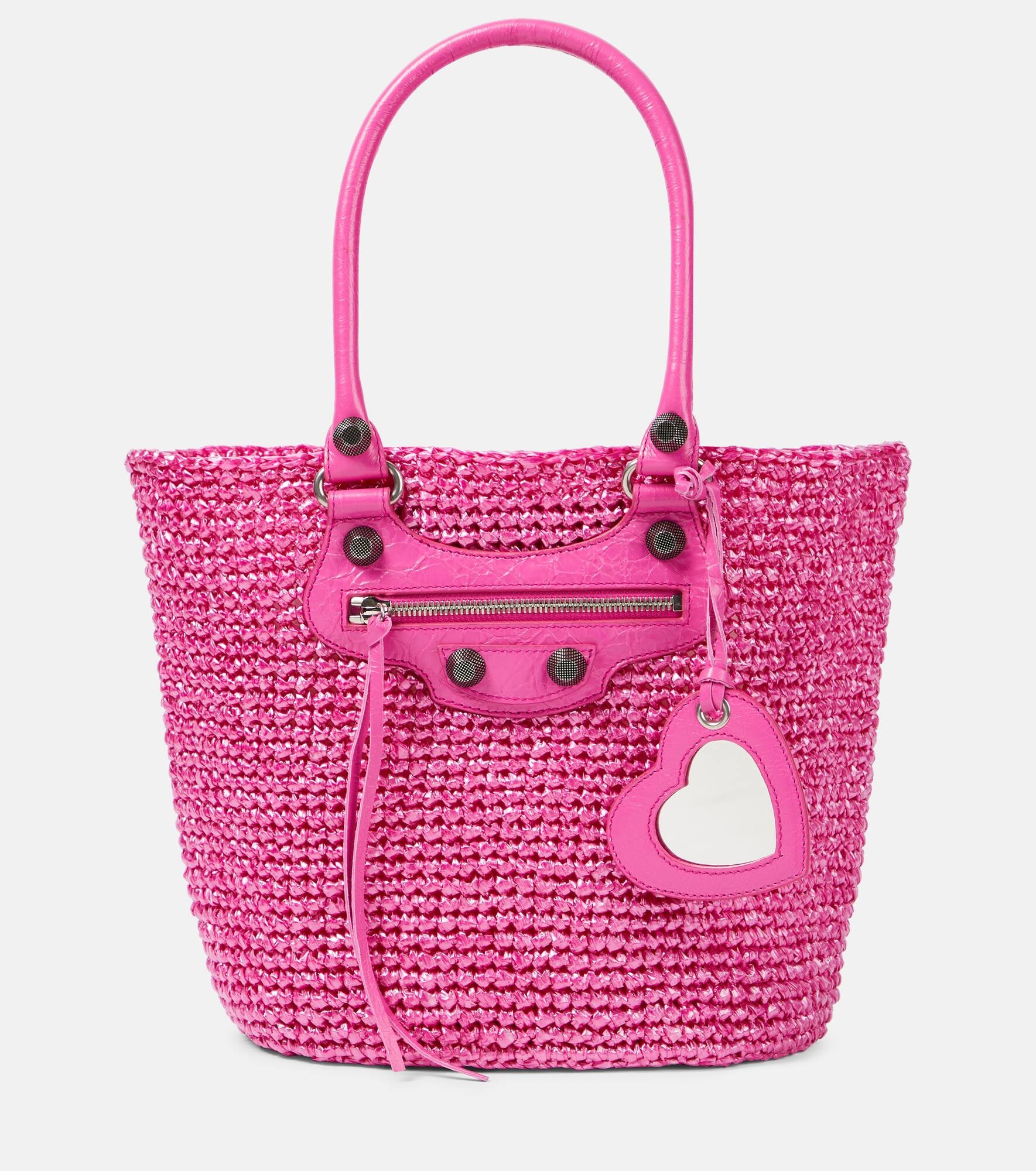 Le Cagole Medium raffia tote bag - 1